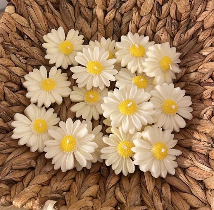 White Daisy Flower Candles – Pack of 6 Handcrafted Decorative Wax Candles for Gifting & Home Décor by Feromic