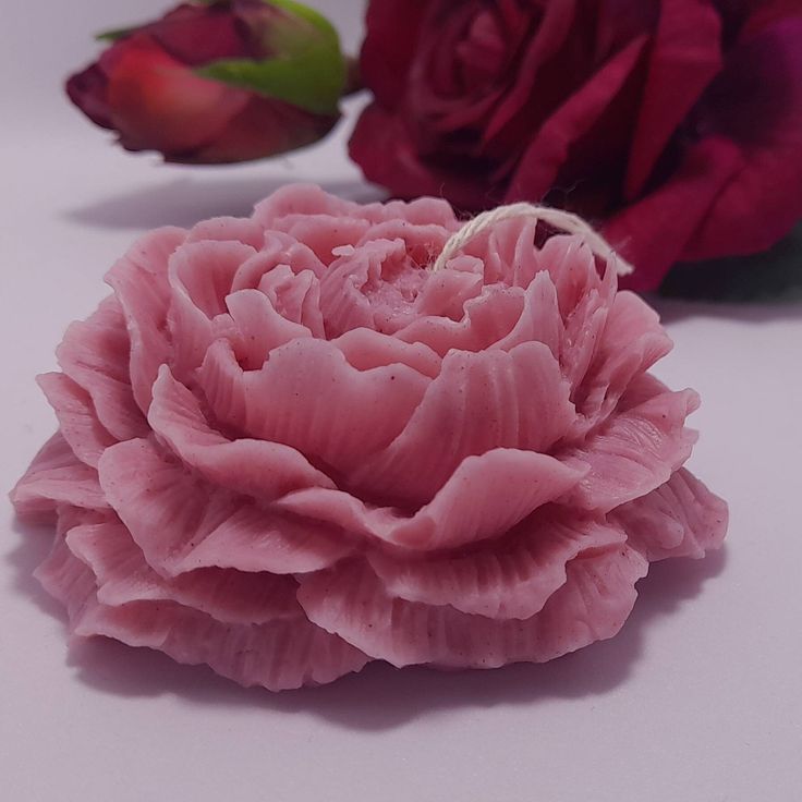 Feromic Peony Candles – Hand-Poured and Highly Detailed for Unique Decor, Pack of ,1 Pink Colour, Rose Scented