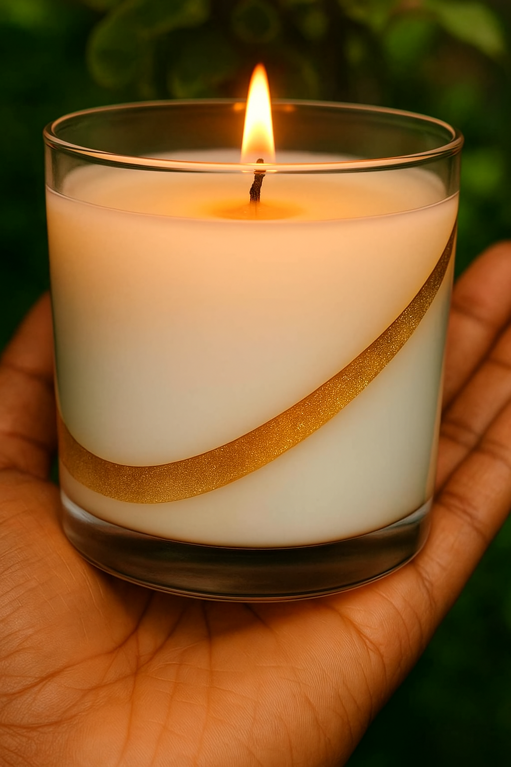 Feromic Premium Designer Candle jar, Pack of 1, White and Golden
