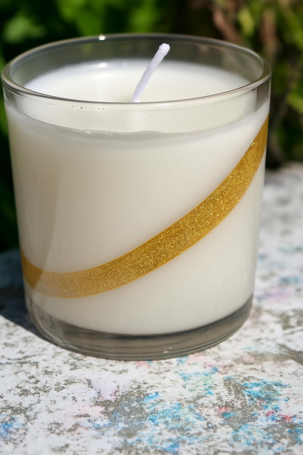 Feromic Premium Designer Candle jar, Pack of 1, White and Golden