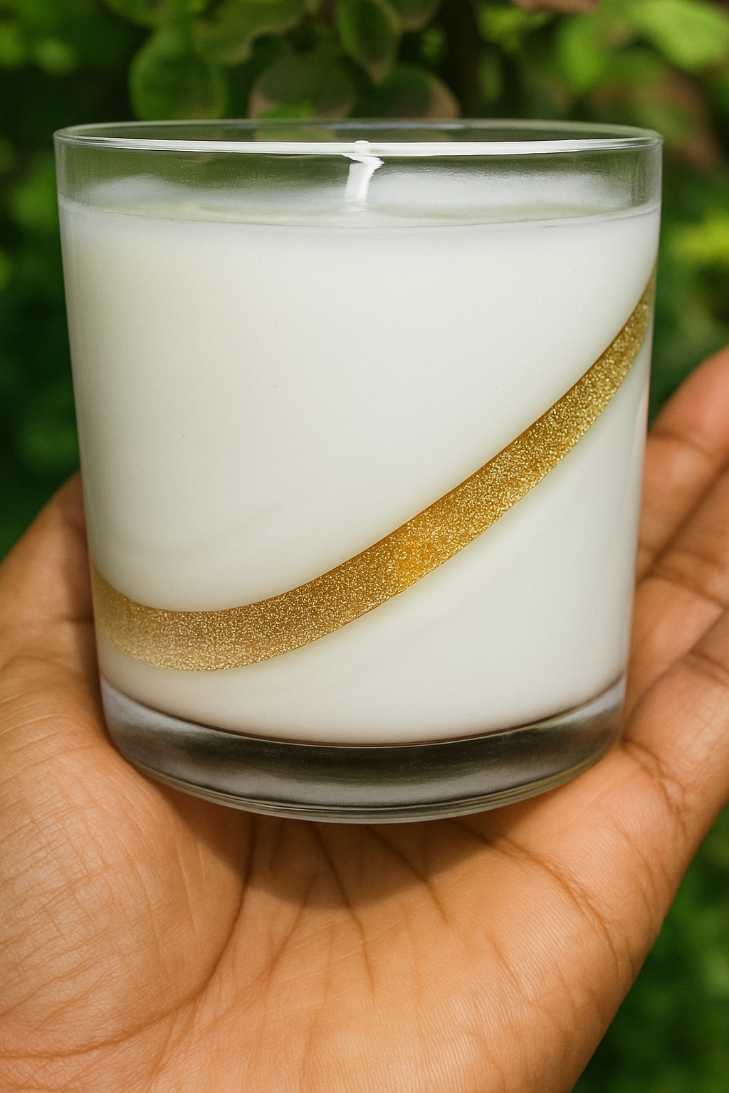 Feromic Premium Designer Candle jar, Pack of 1, White and Golden