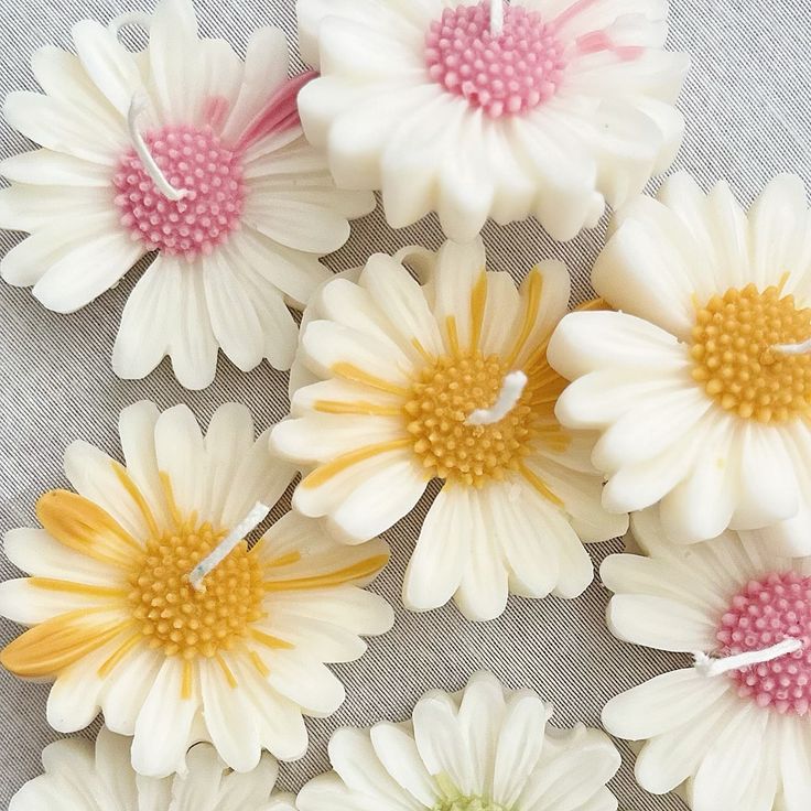 Feromic Sunflower 8 pieces Floating candles / Soy wax scented premium candle / PINK AND YELLOW