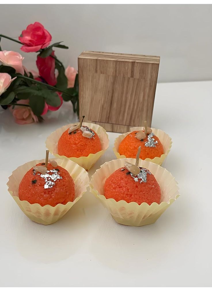 Feromic Motichoor Laddu Decorative Soy Wax Candle – Premium Quality Festive Gift