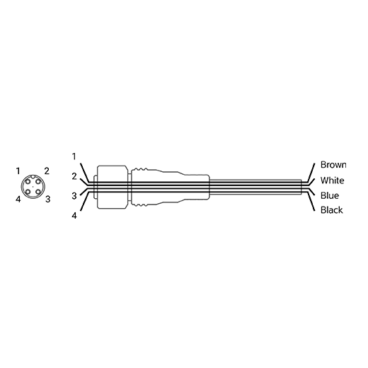 CIDH4-5  / Connector M12 / 5m / Oil resistant PVC