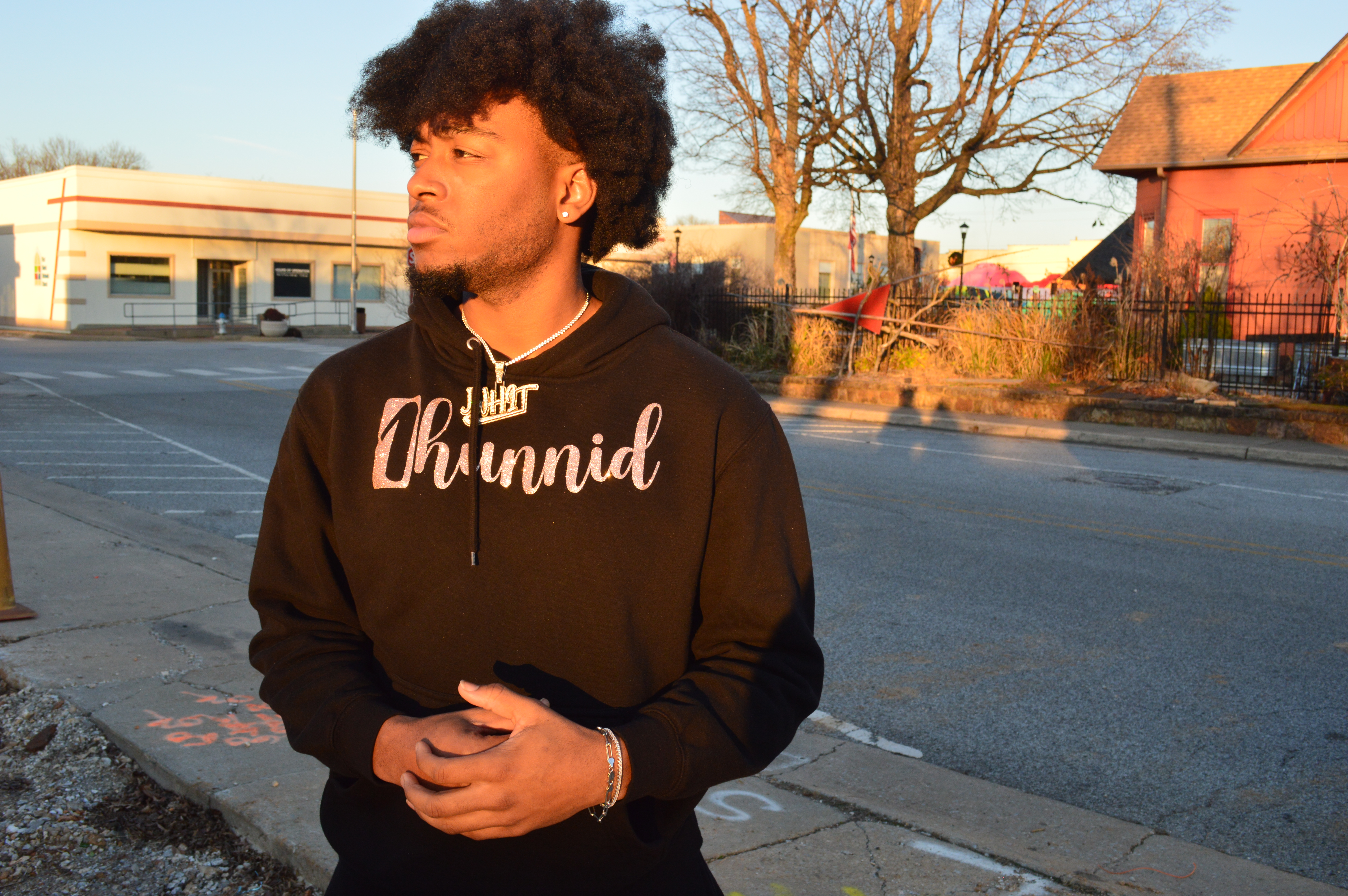 1hunnid Black Fluorescent Hoodie  