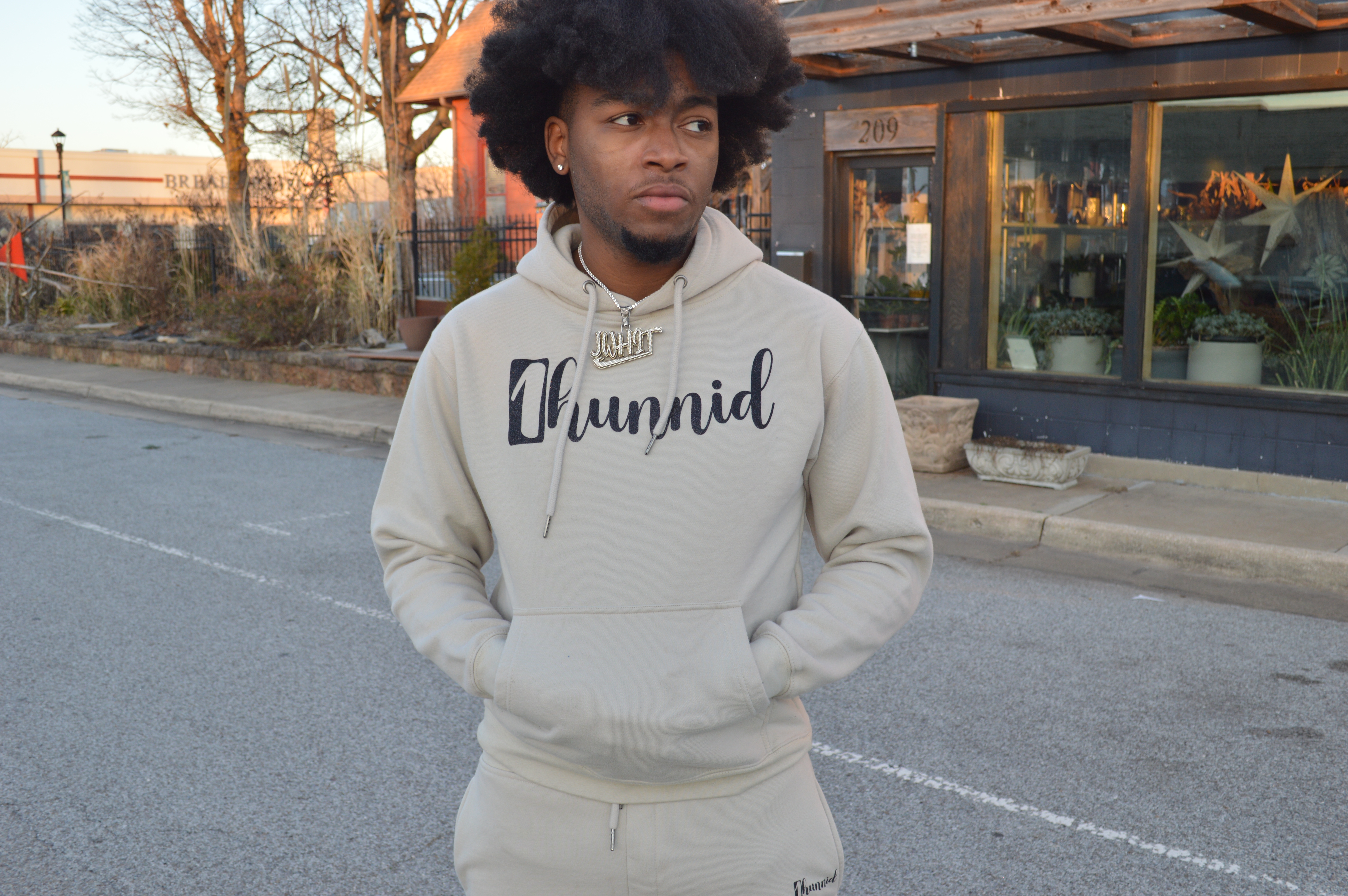 1hunnid Tan Fluorescent Hoodie 