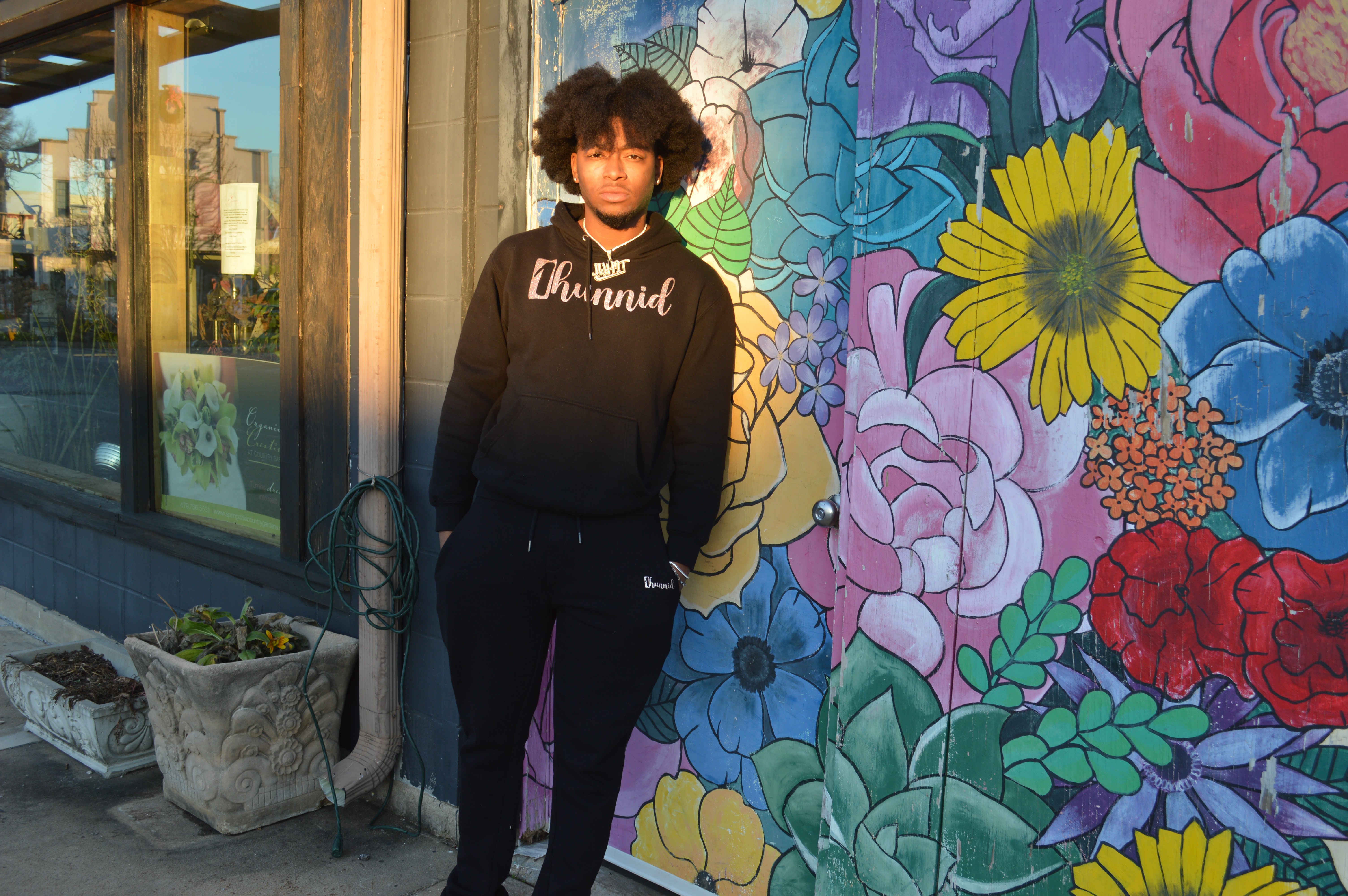 1hunnid Black Fluorescent Hoodie  