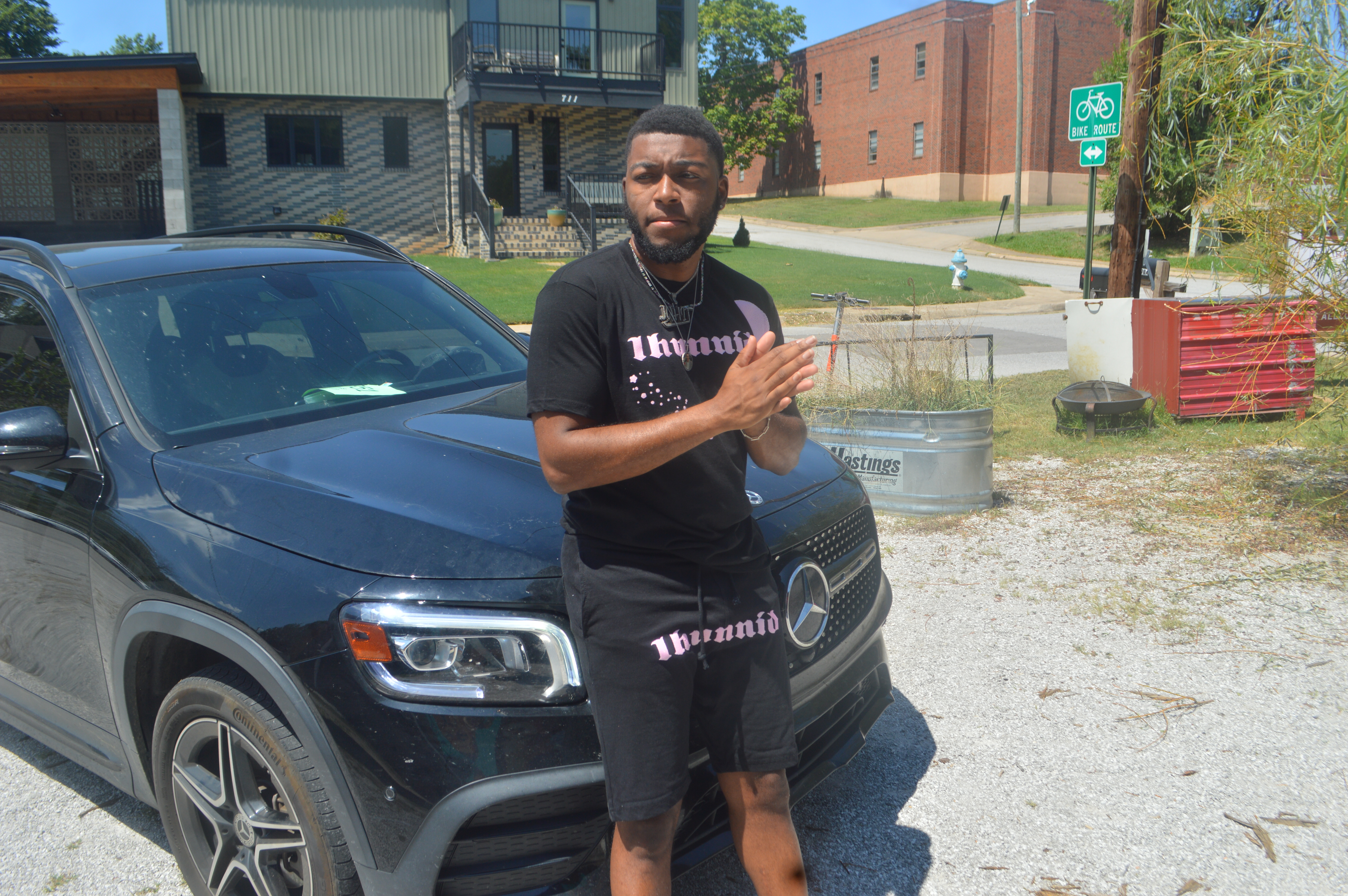 Pink 1hunnid Puffy Shimmer Shorts