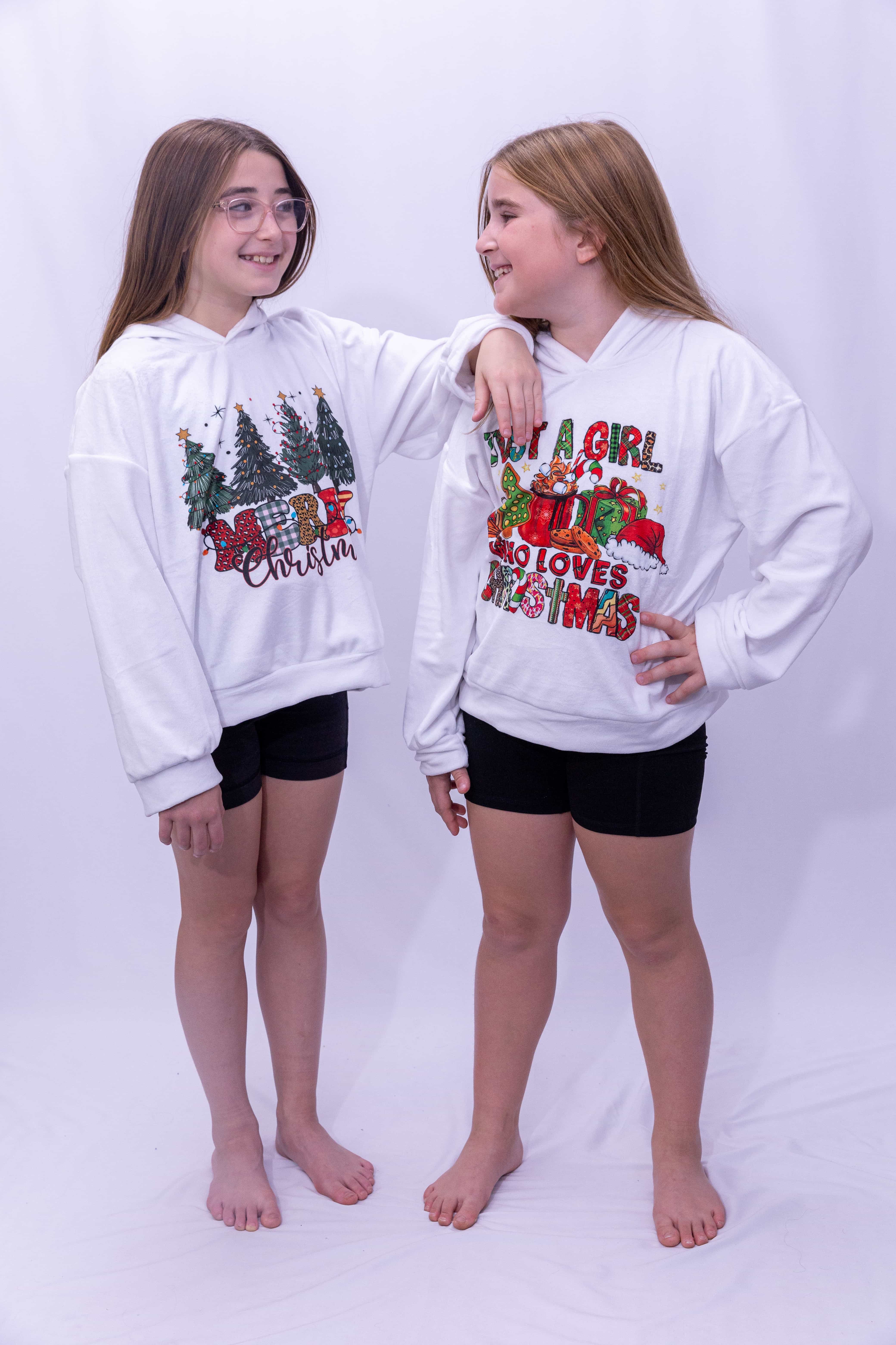 Holiday Vibes Hoodie – White Graphic