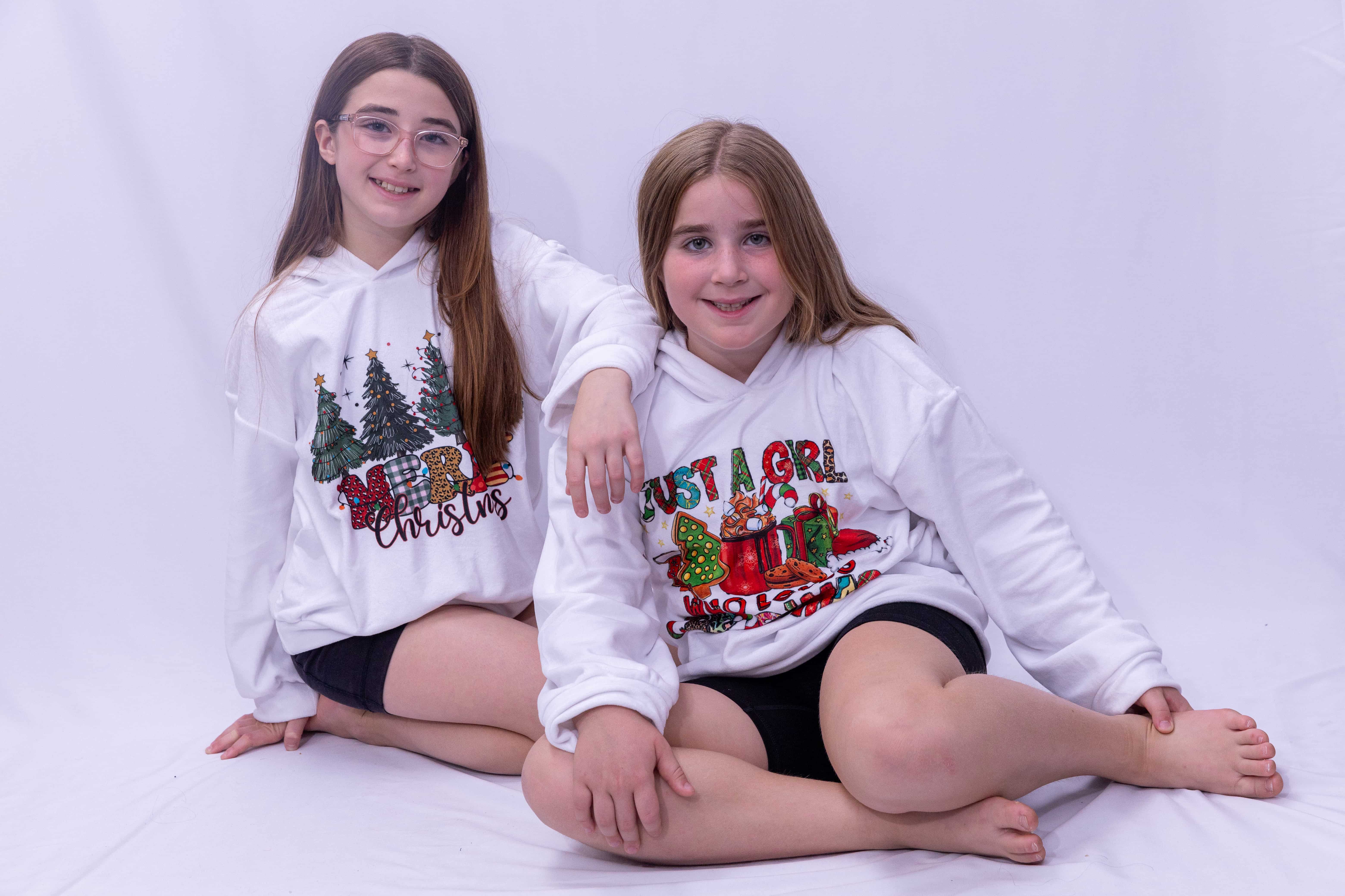 Holiday Vibes Hoodie – White Graphic