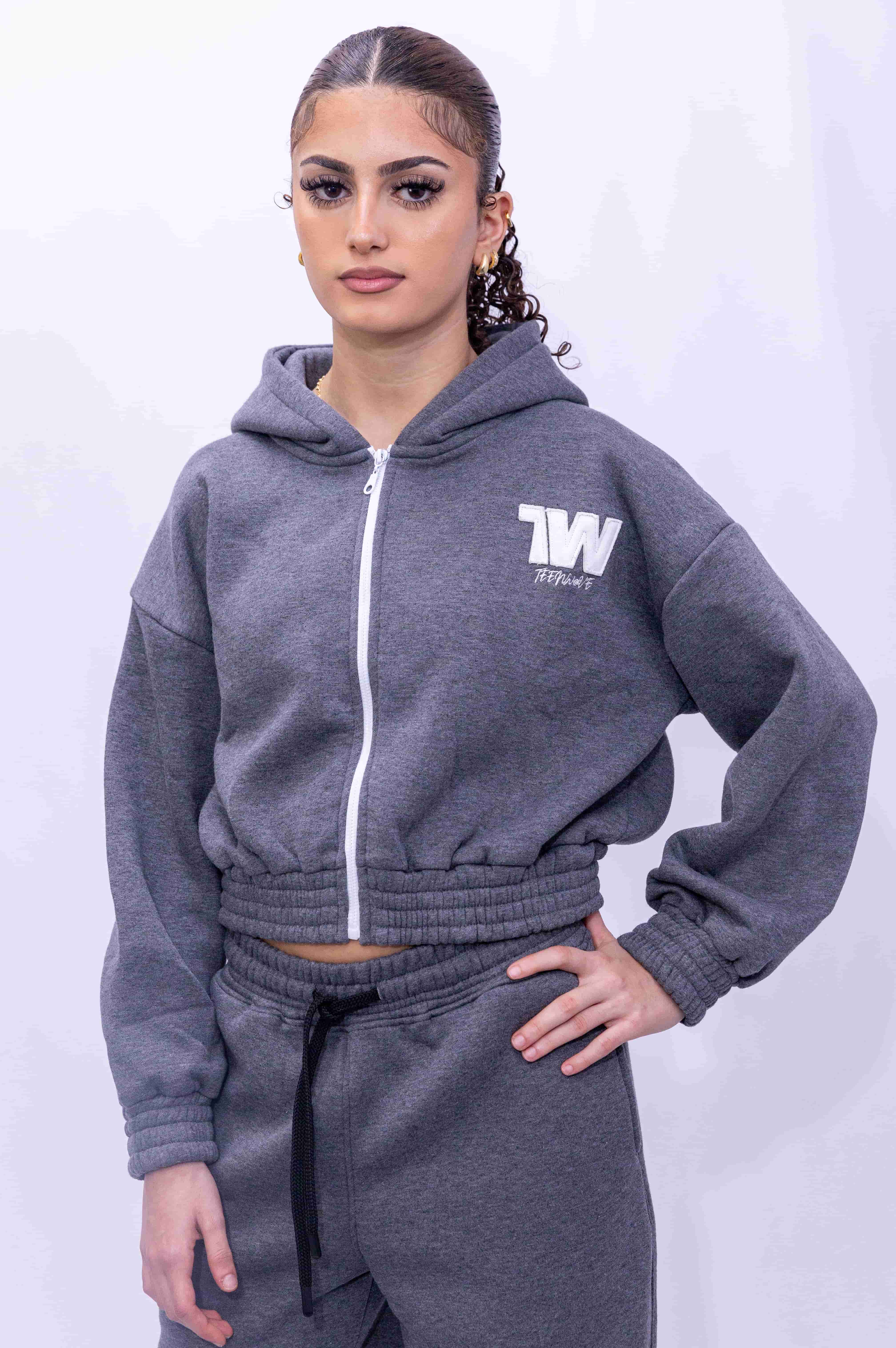 Full-Zip Hoodie for Teens & Tweens – Grey