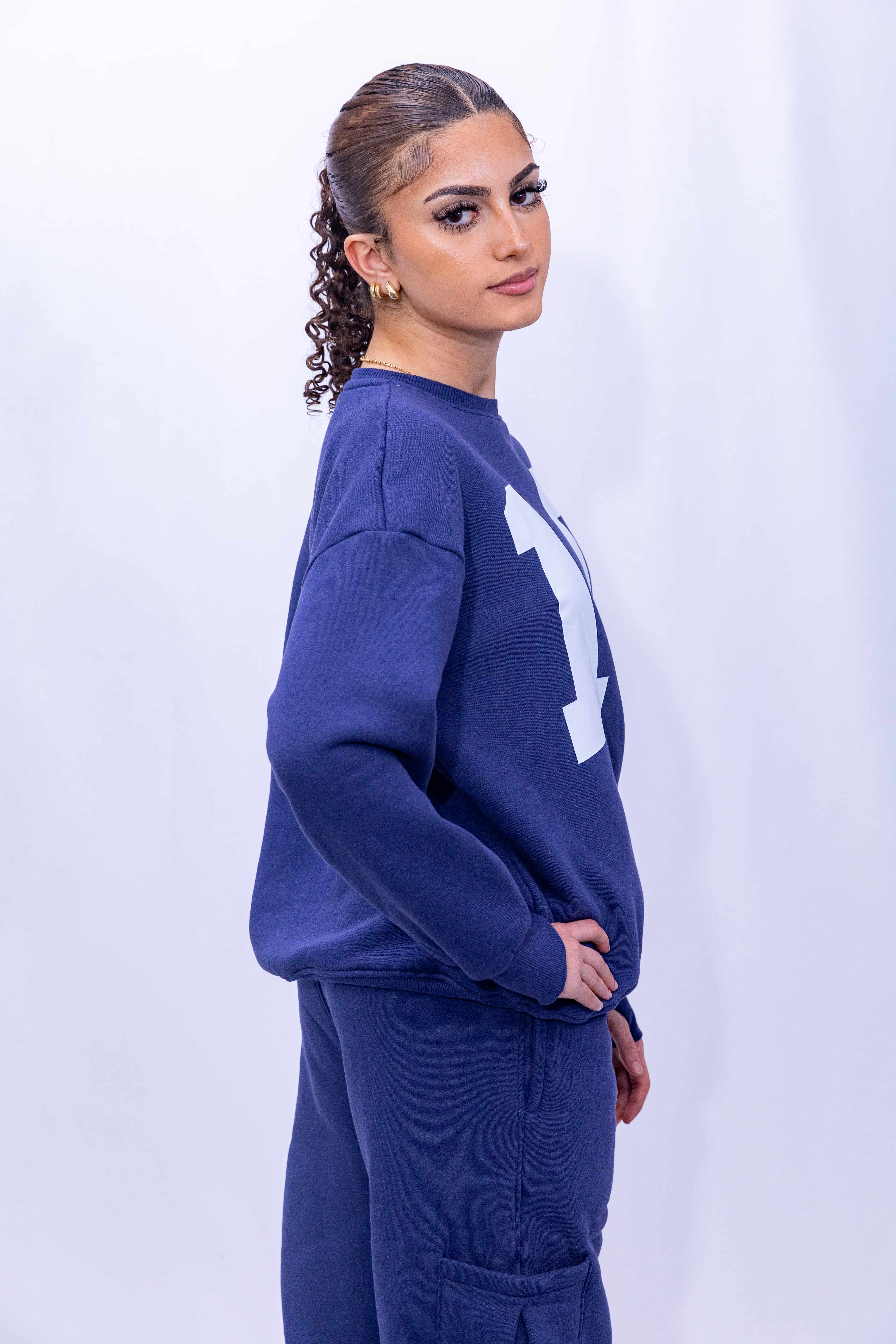 Printed Sweater for Teens & Tweens for Girls & Boys -Navy color