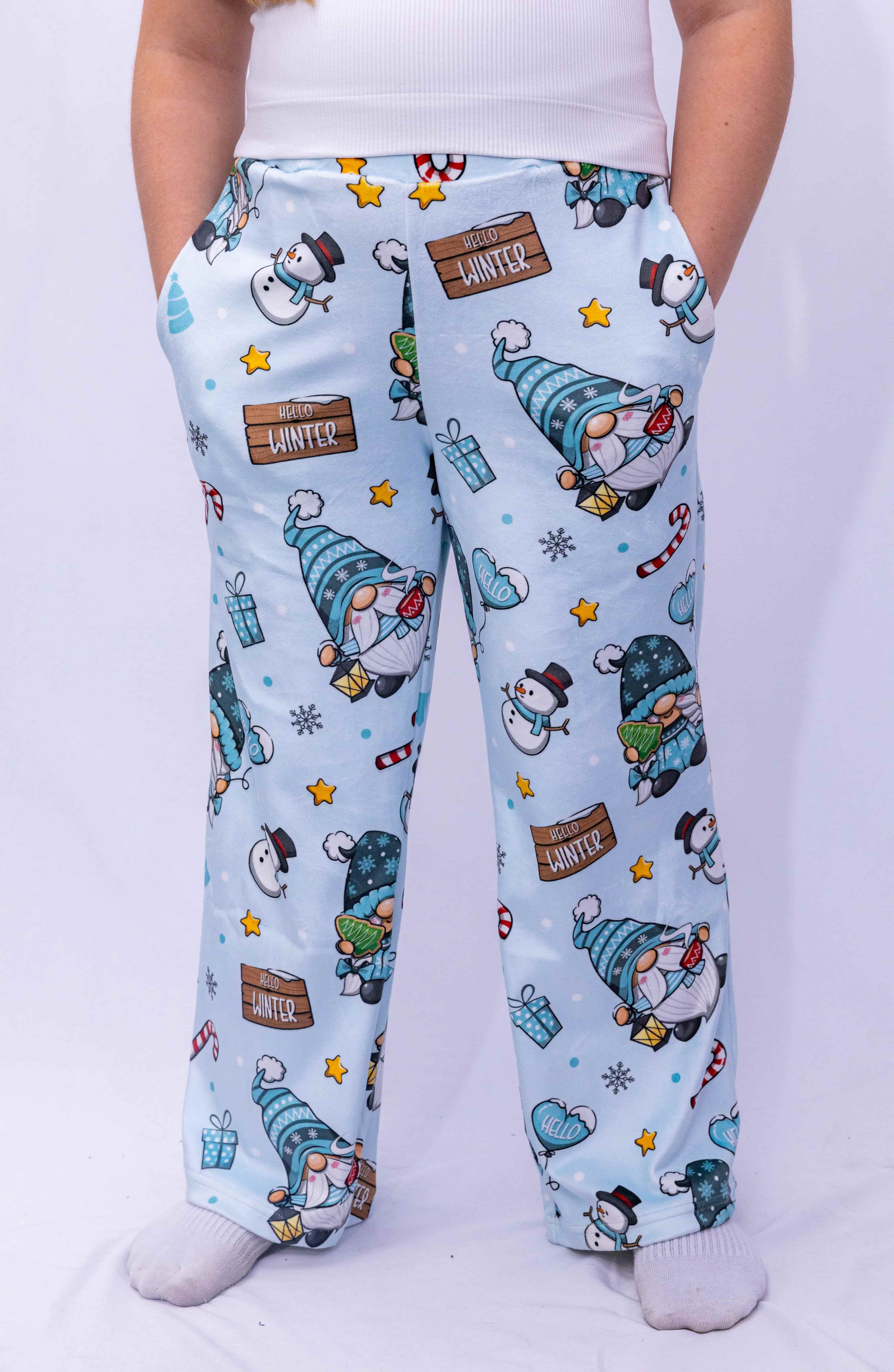 Premium Wide-Leg Joggers – Festive All-Over Holiday Print