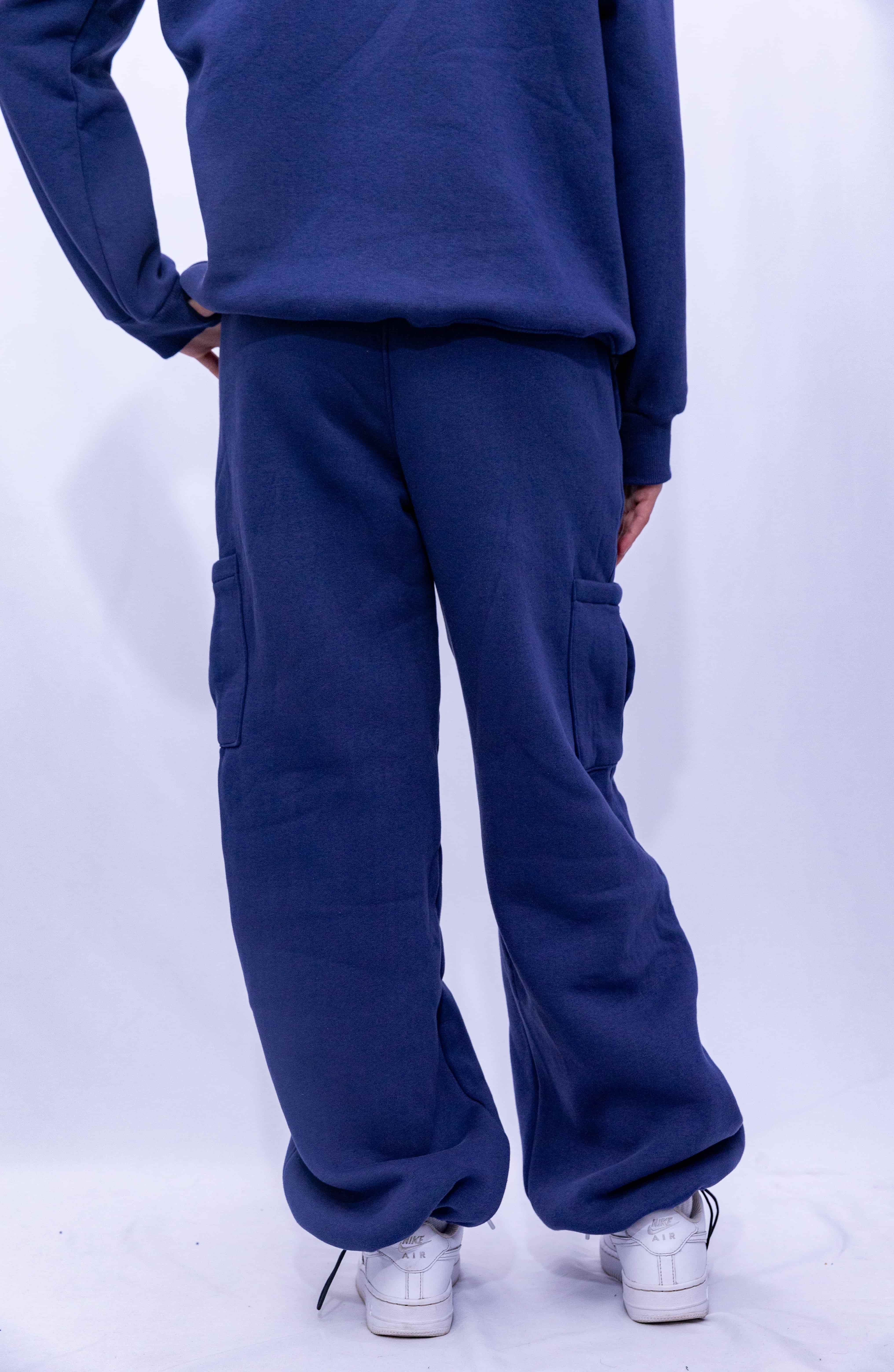 Premium Wide-Leg Joggers with Elastic & Adjustable Stopper-Navy