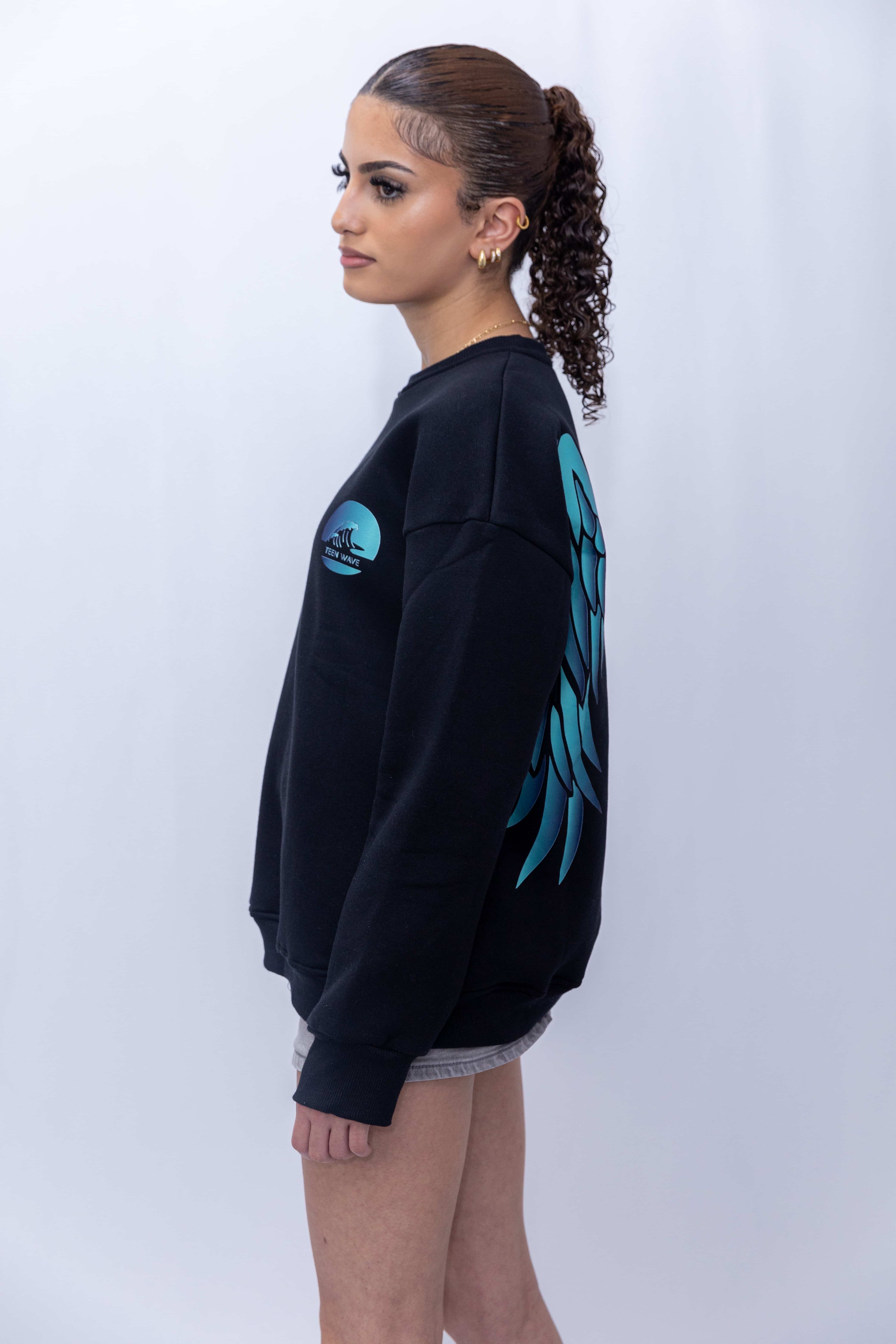 Printed Sweater for Teens & Tweens for Girls and Boys -Black color