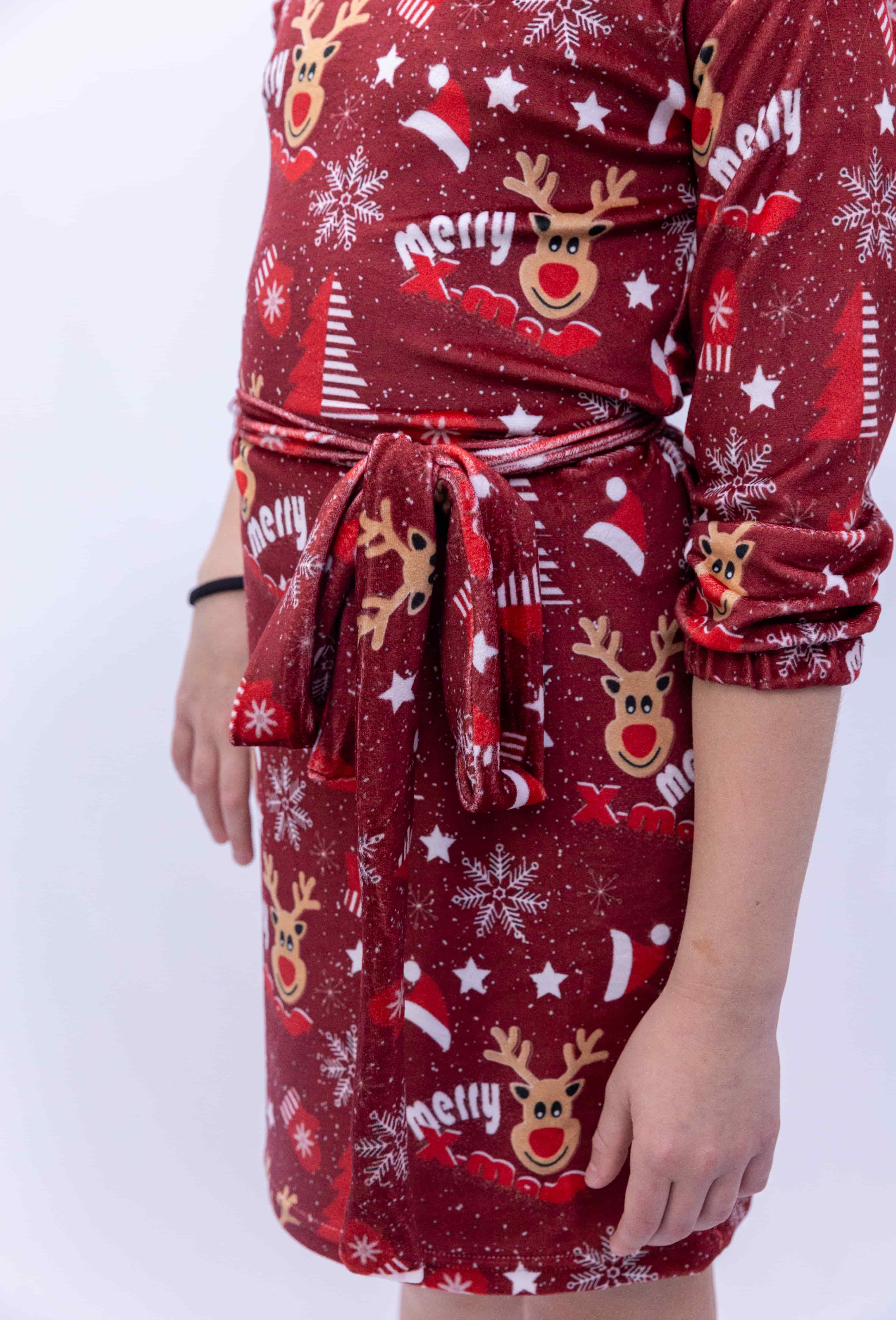 Christmas Off-Shoulder Dress – Festive Holiday Style - Red