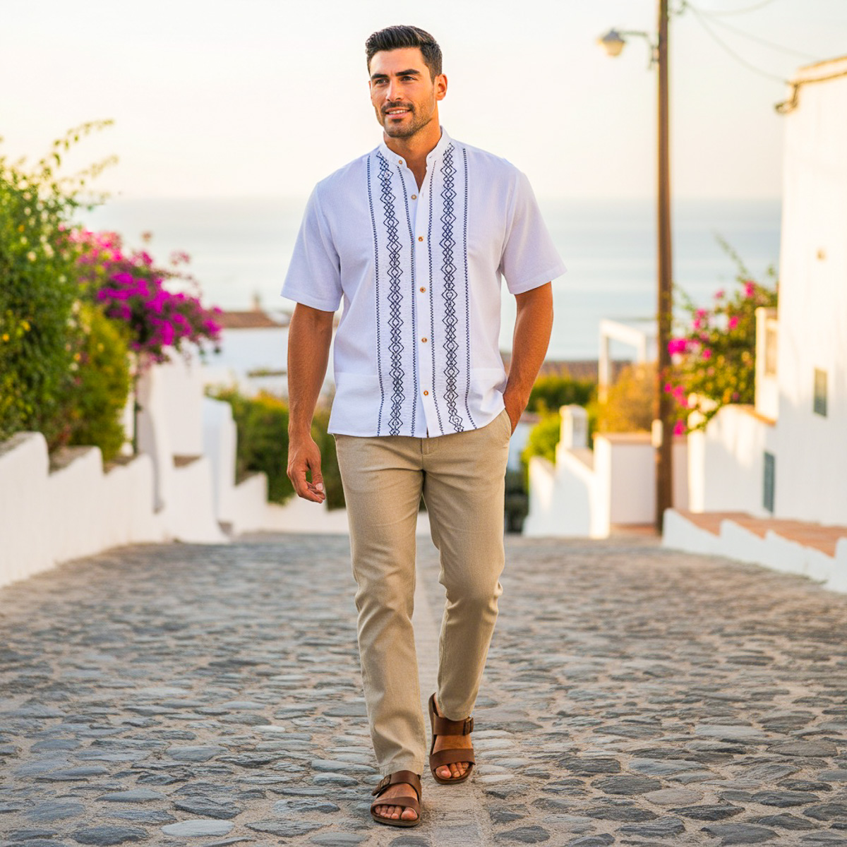 Camisa guayabera con bordado 