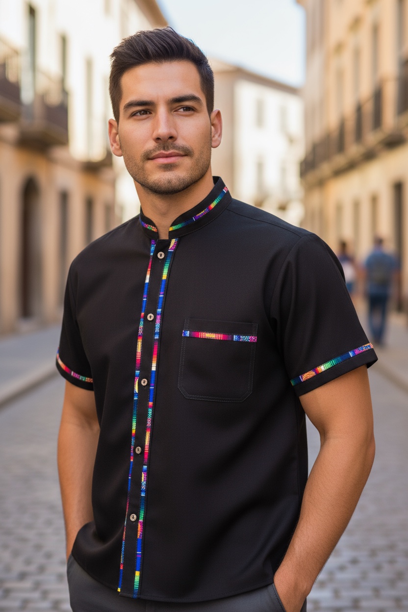 Camisas varios colores  con detalles multicolor
