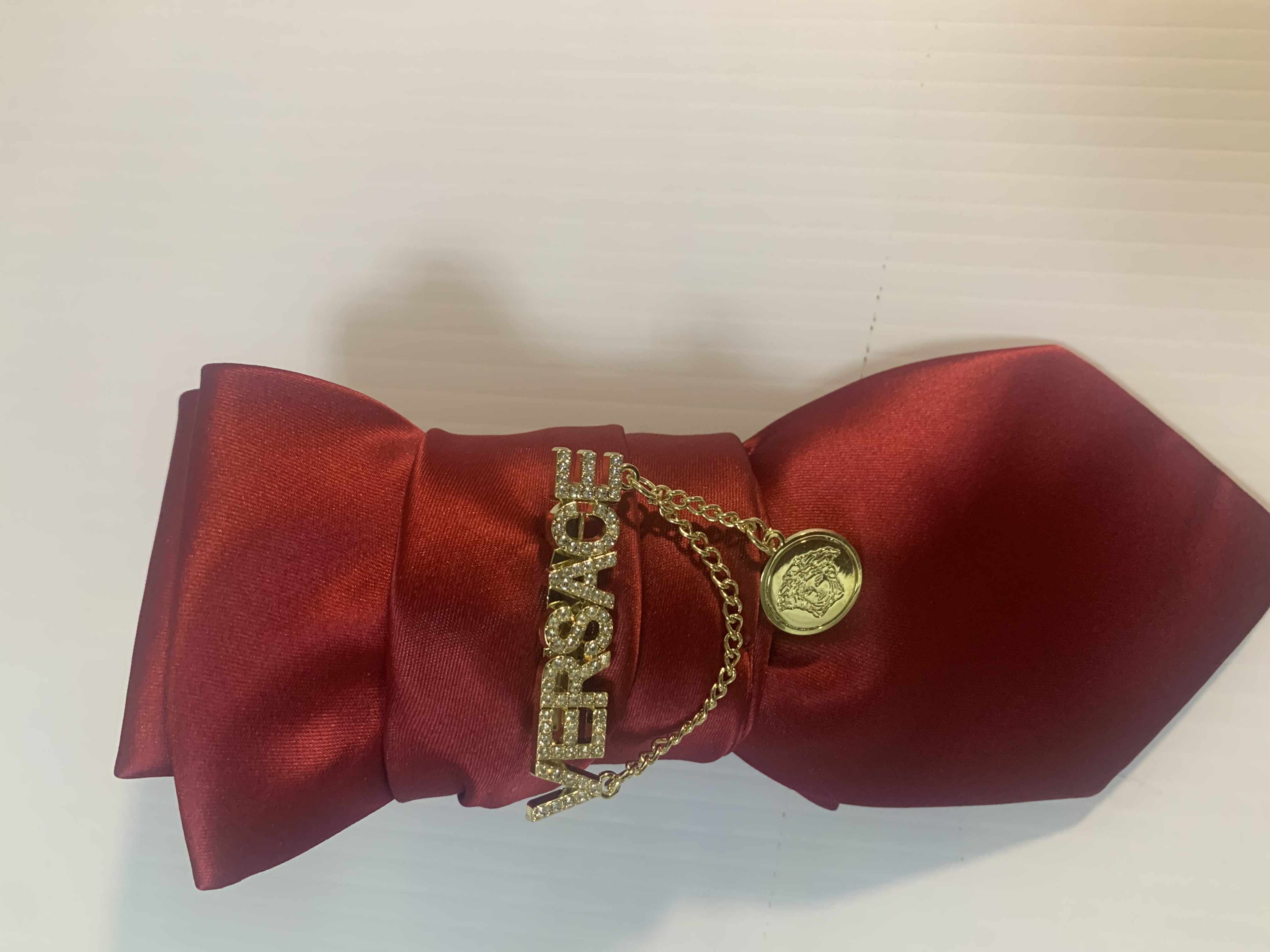 Red Silk Elegant-Lettered Necktie