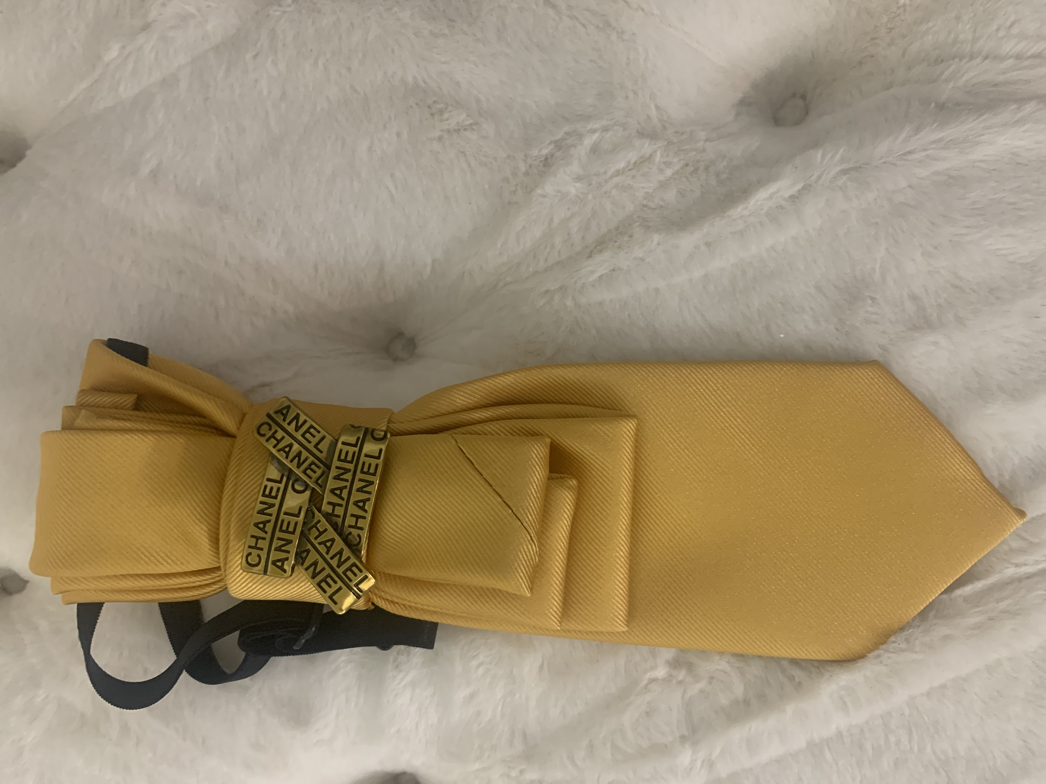 C-Style Yellow Silk Tie