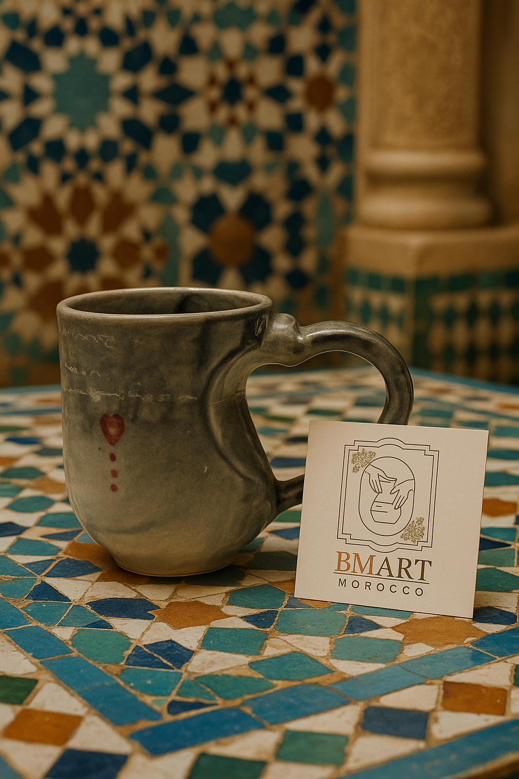 Tasse "Qahwa w Lhob" ❤️☕ – Style Artisanal Unique