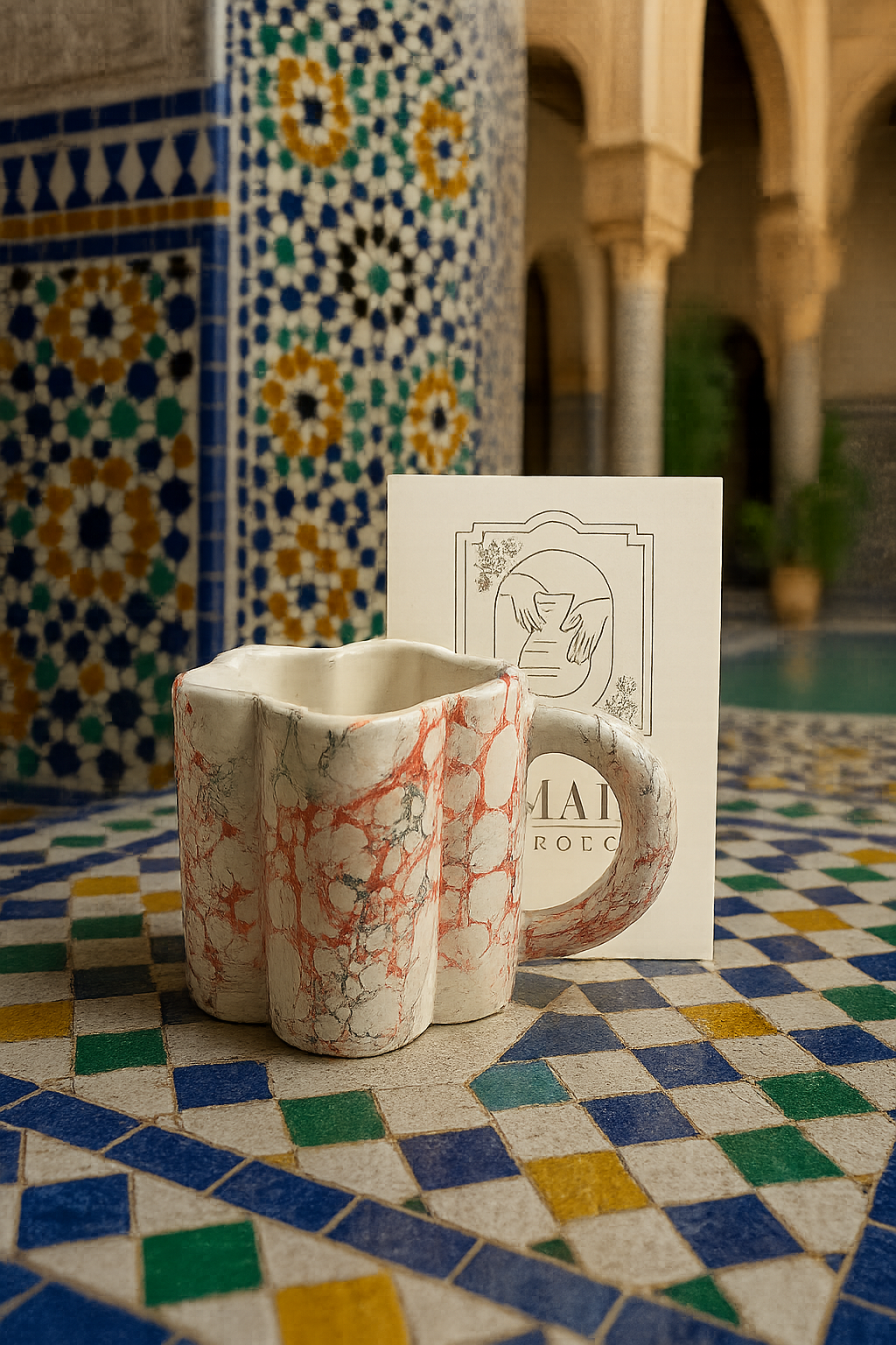 Tasse en céramique marbrée