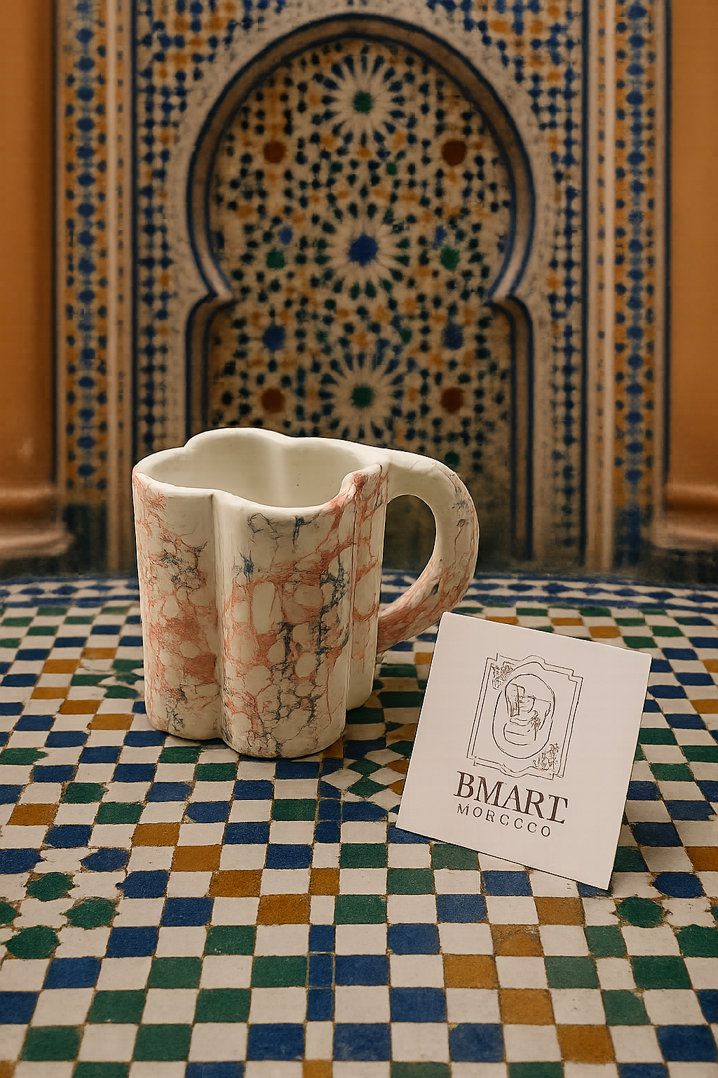 Tasse en céramique marbrée