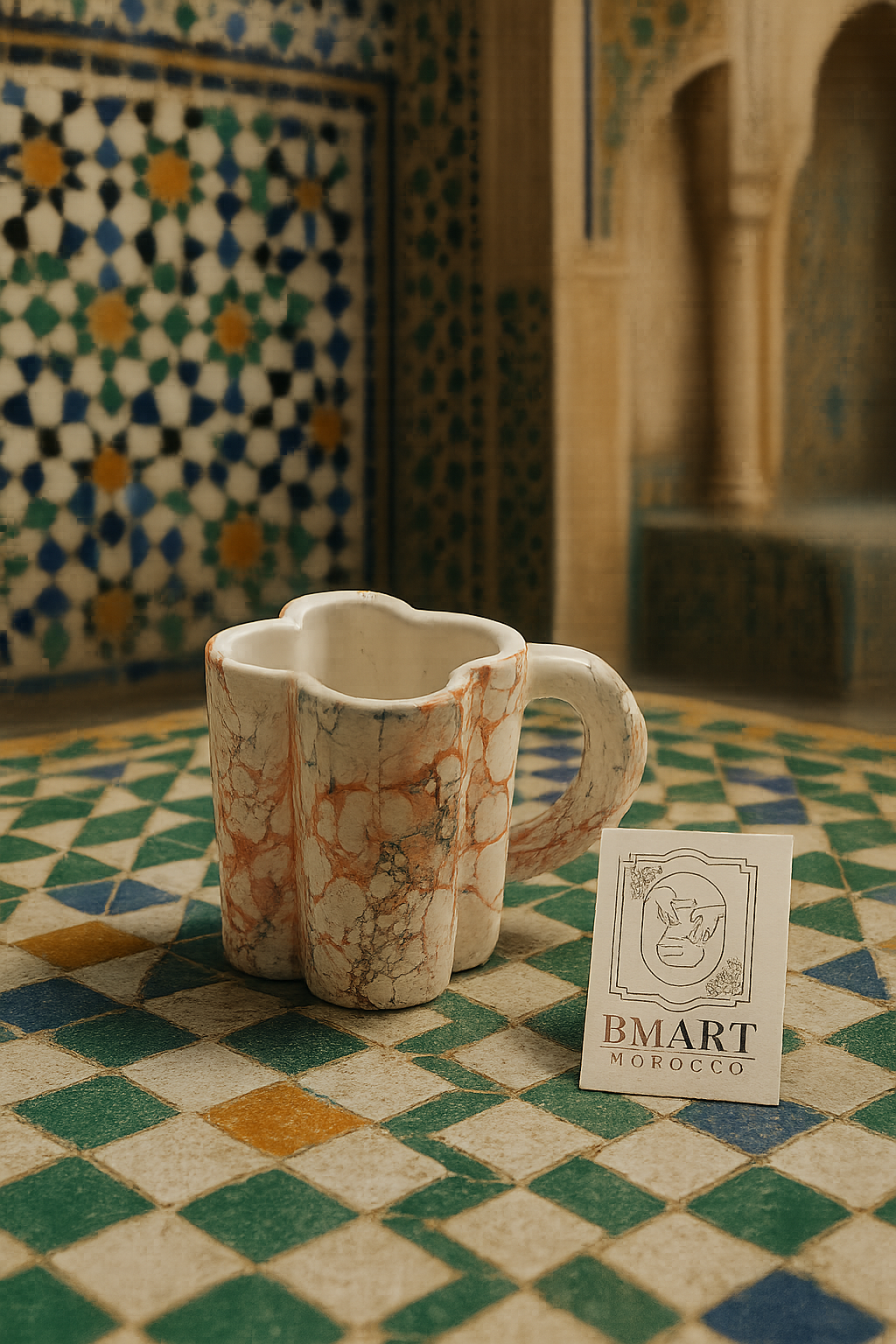 Tasse en céramique marbrée