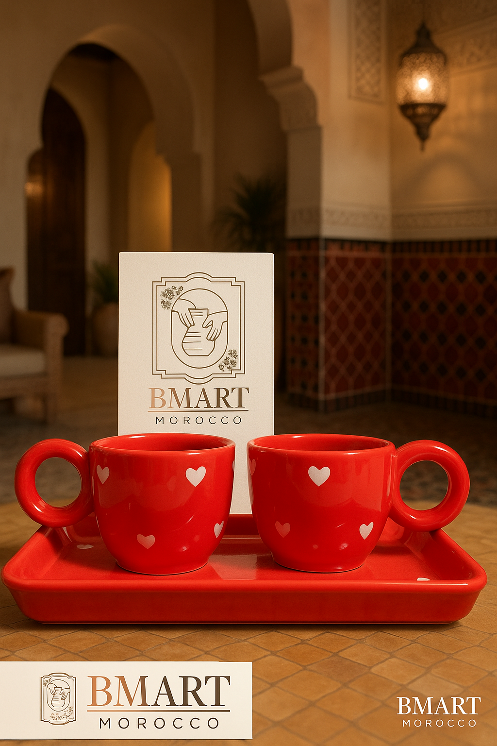 Duo de tasses à café rouges