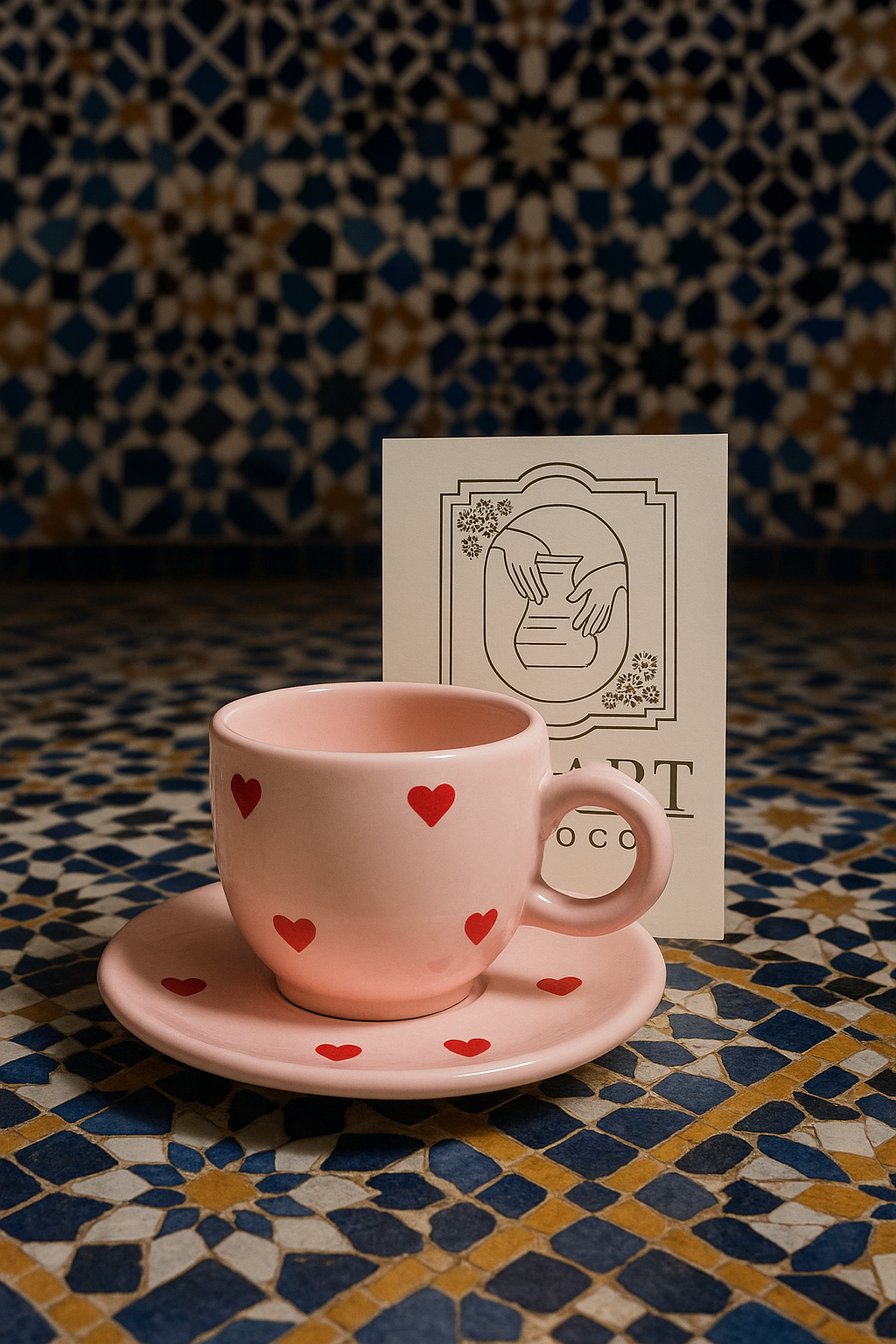 Tasse à café en céramique avec soucoupe