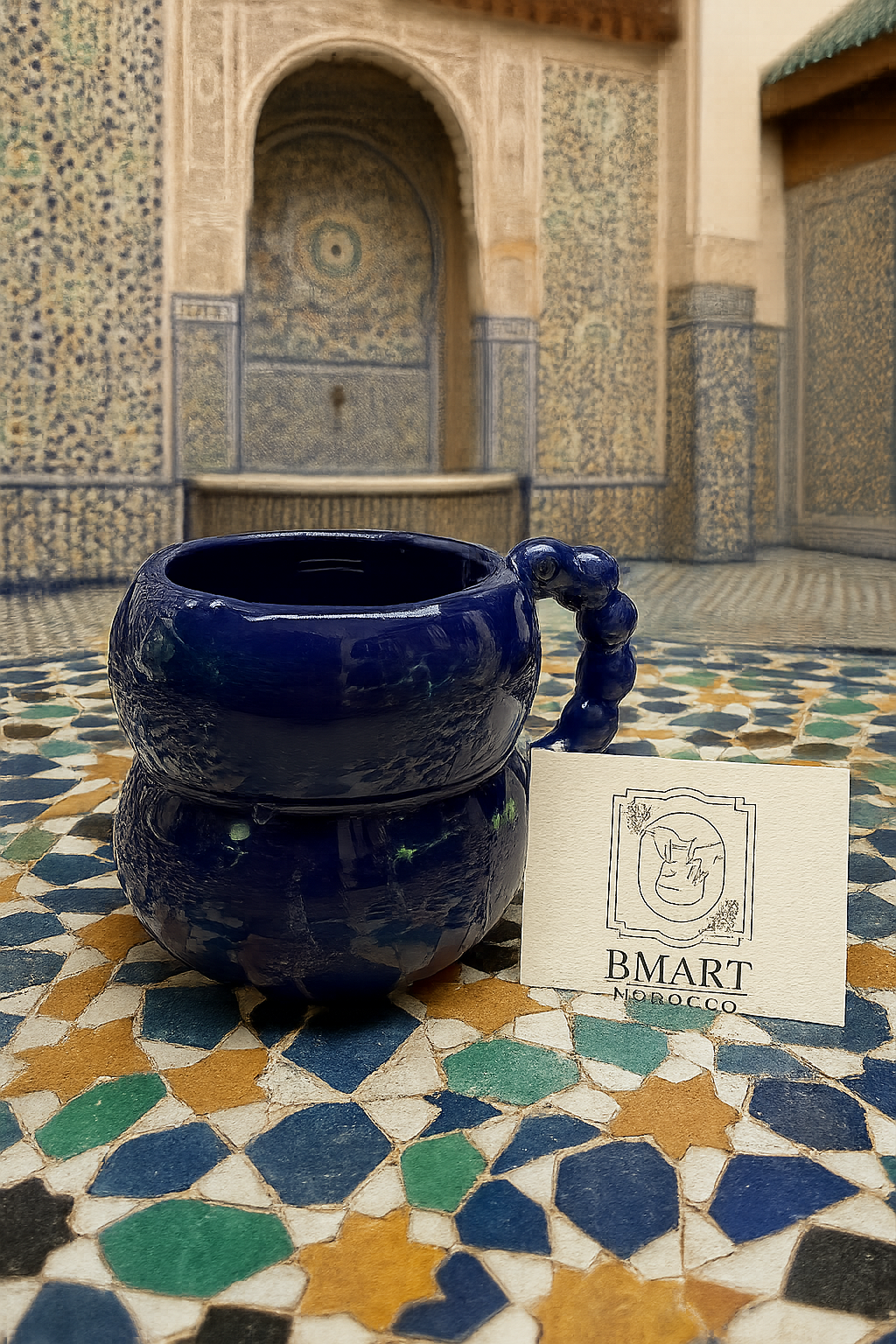 Tasse artisanale bleue