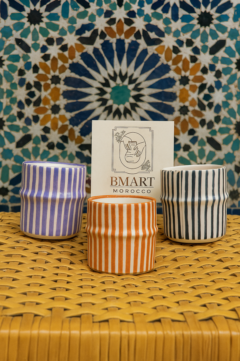 Tasses rayées marocaines