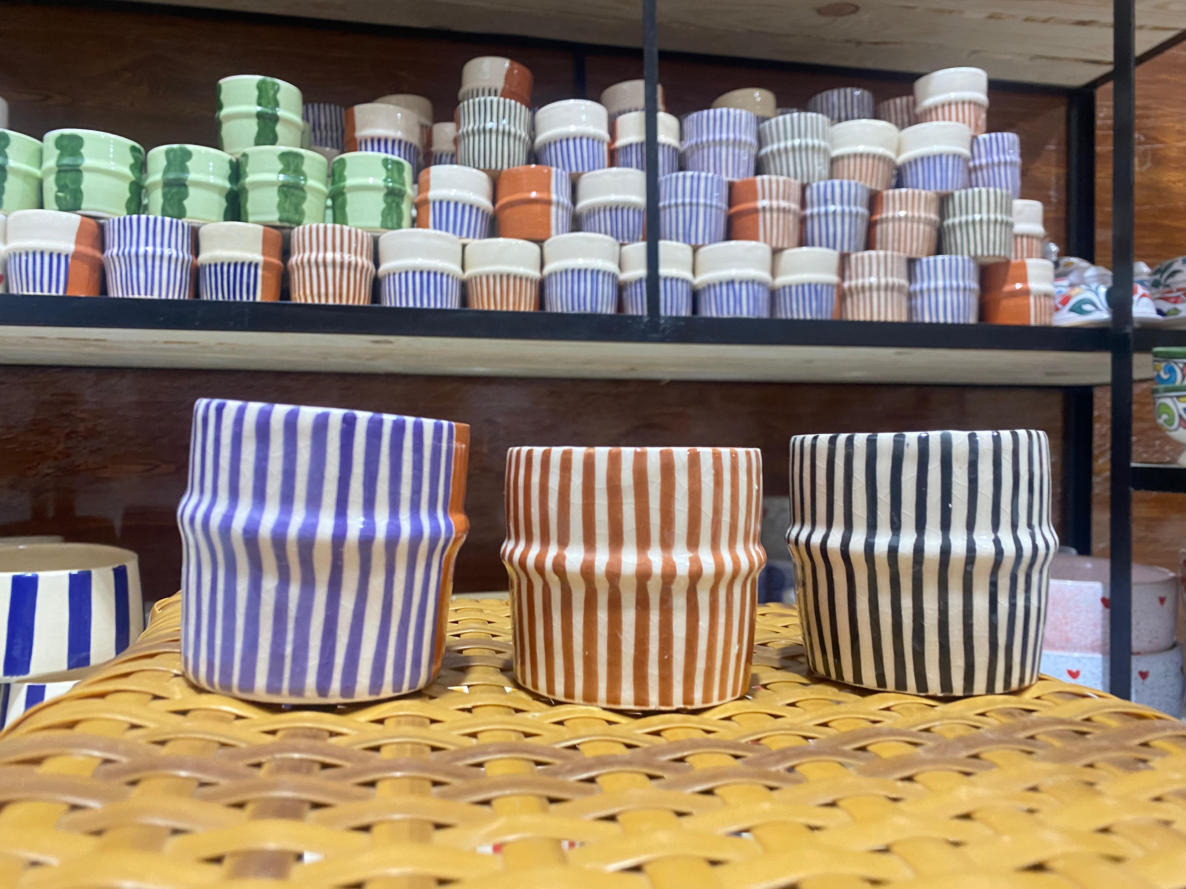 Tasses rayées marocaines
