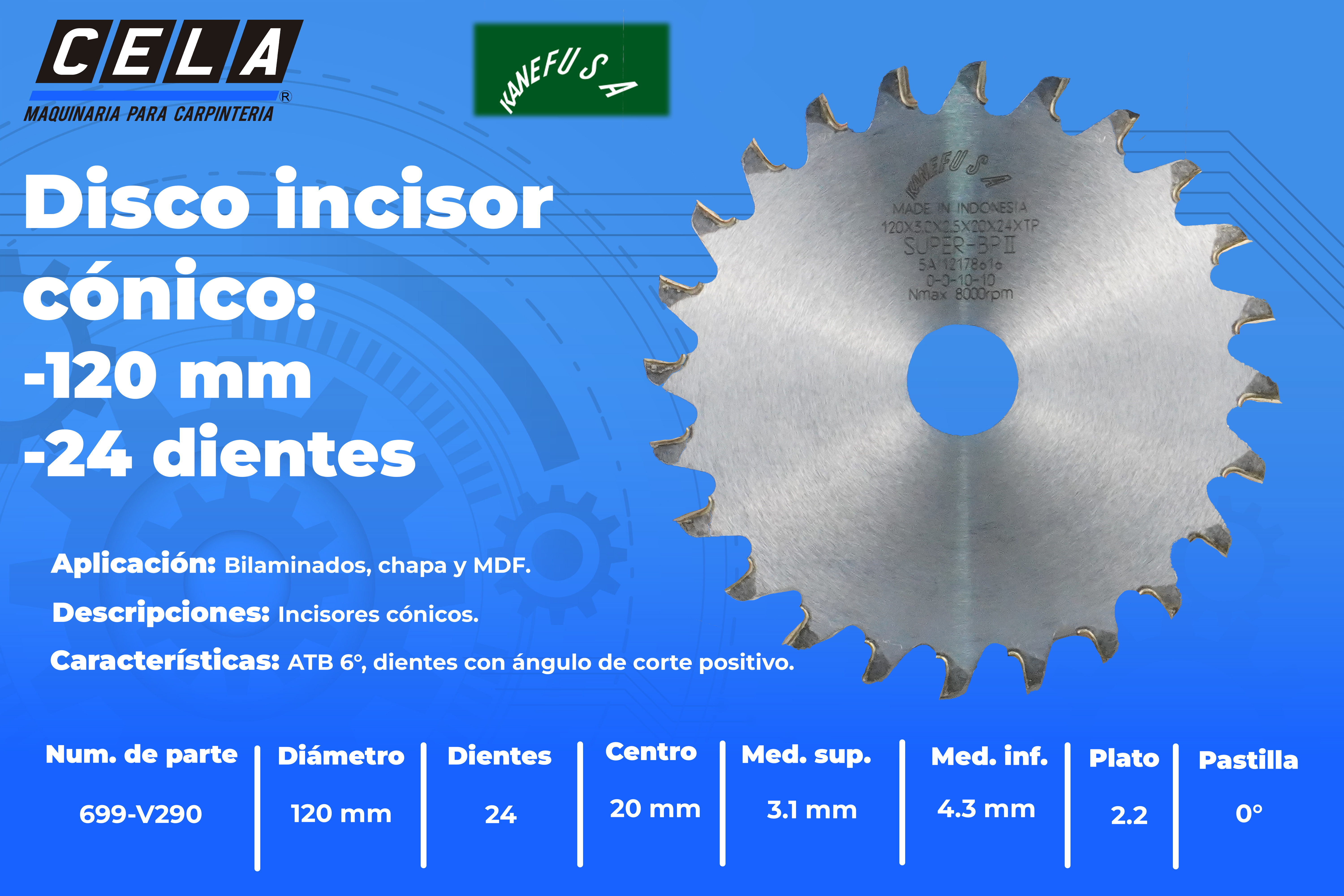 Disco incisor cónico | 24 dientes