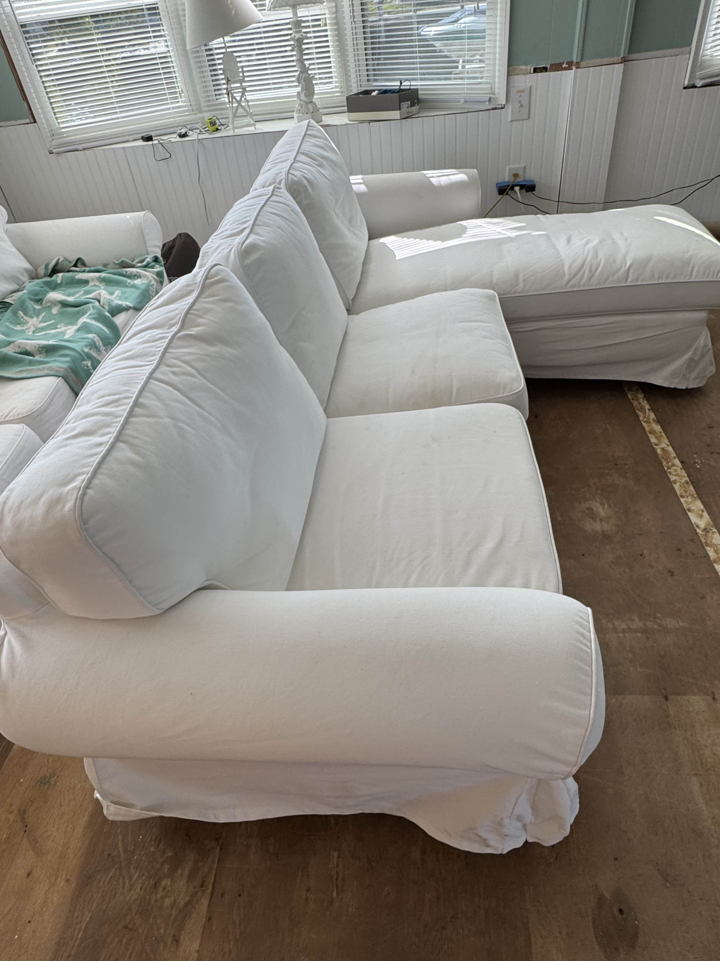 White sectional sofa