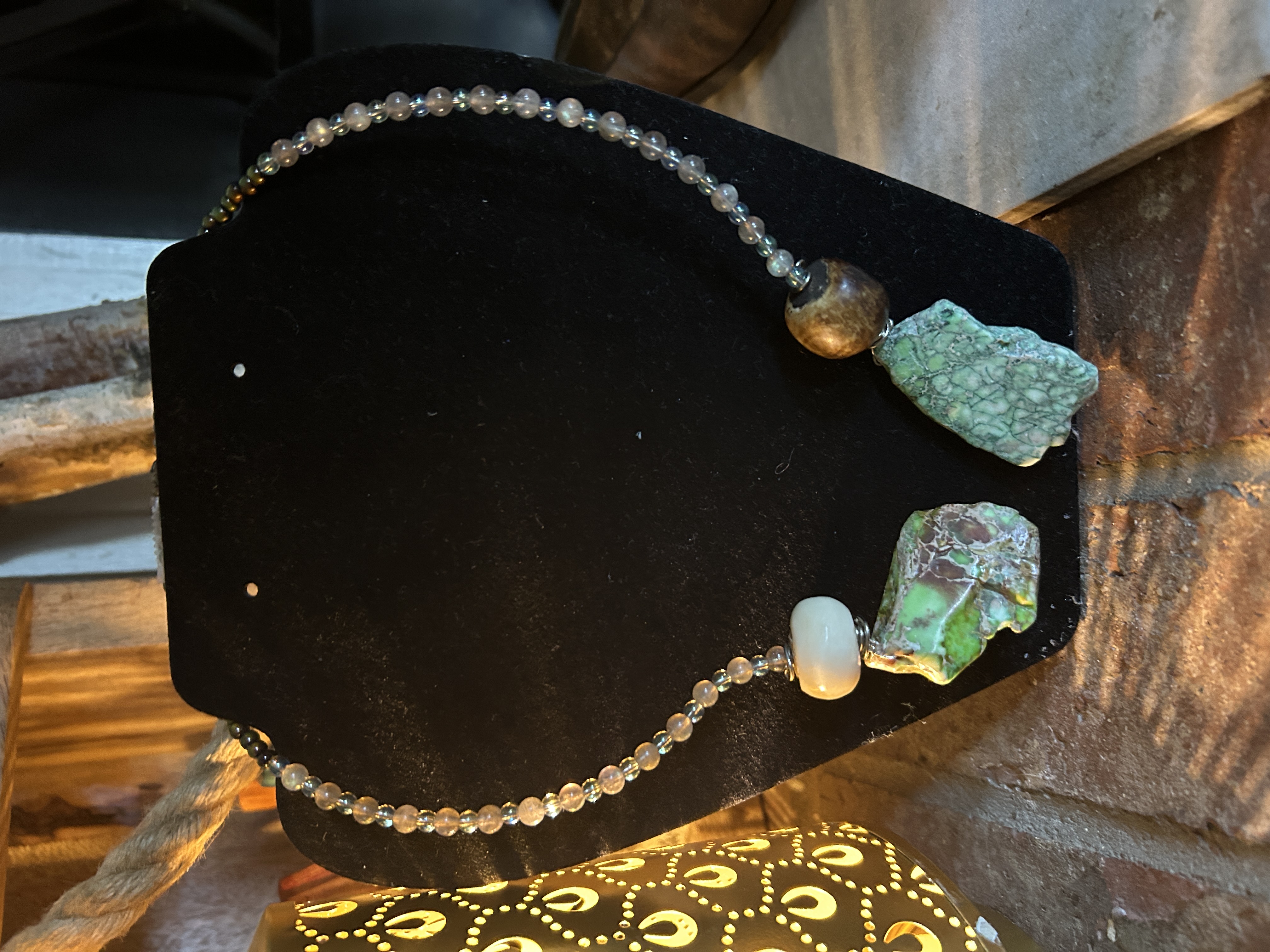 Handcrafted Beaded Stone Choker