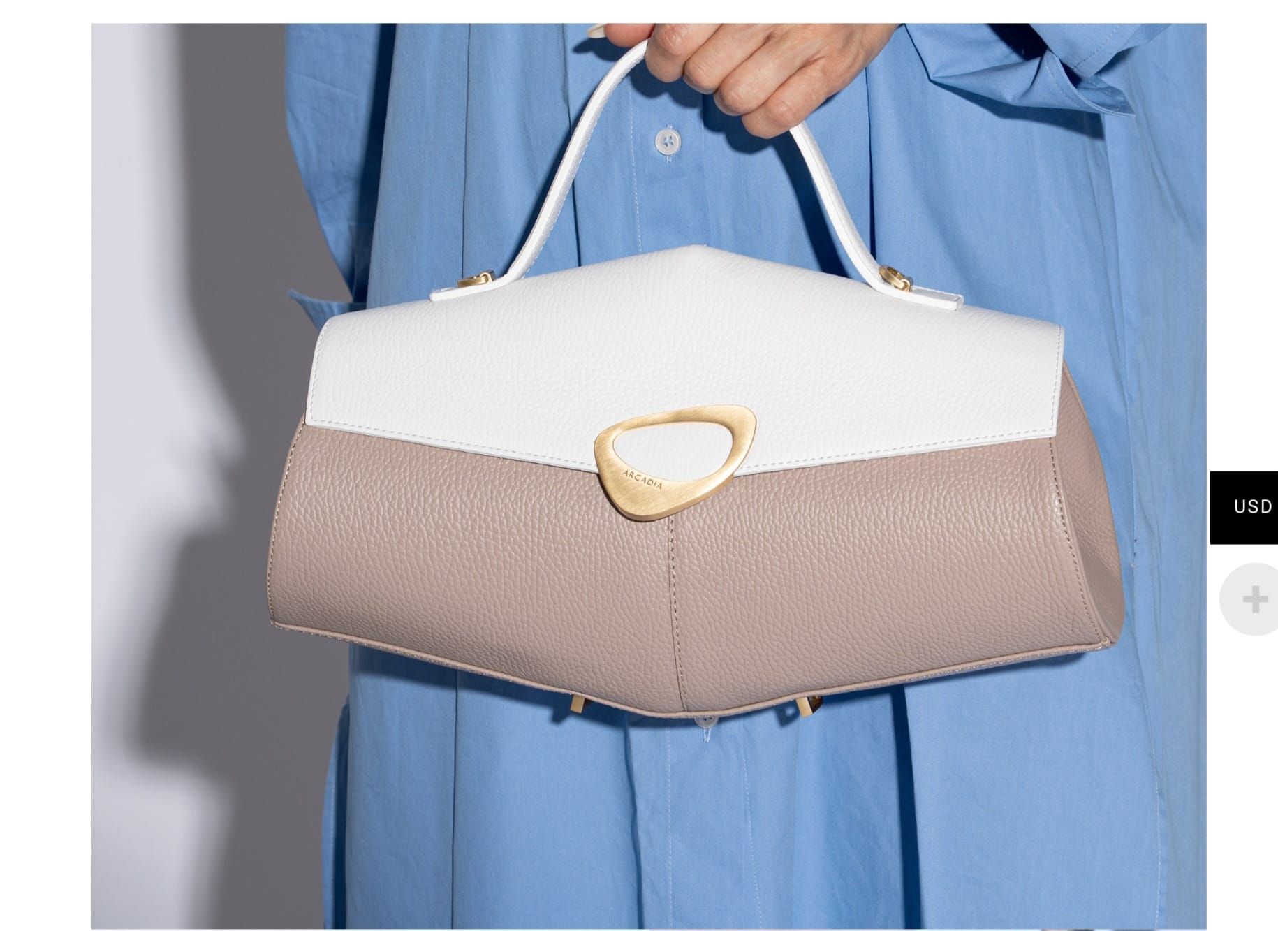 Two-tone Leather Handbag