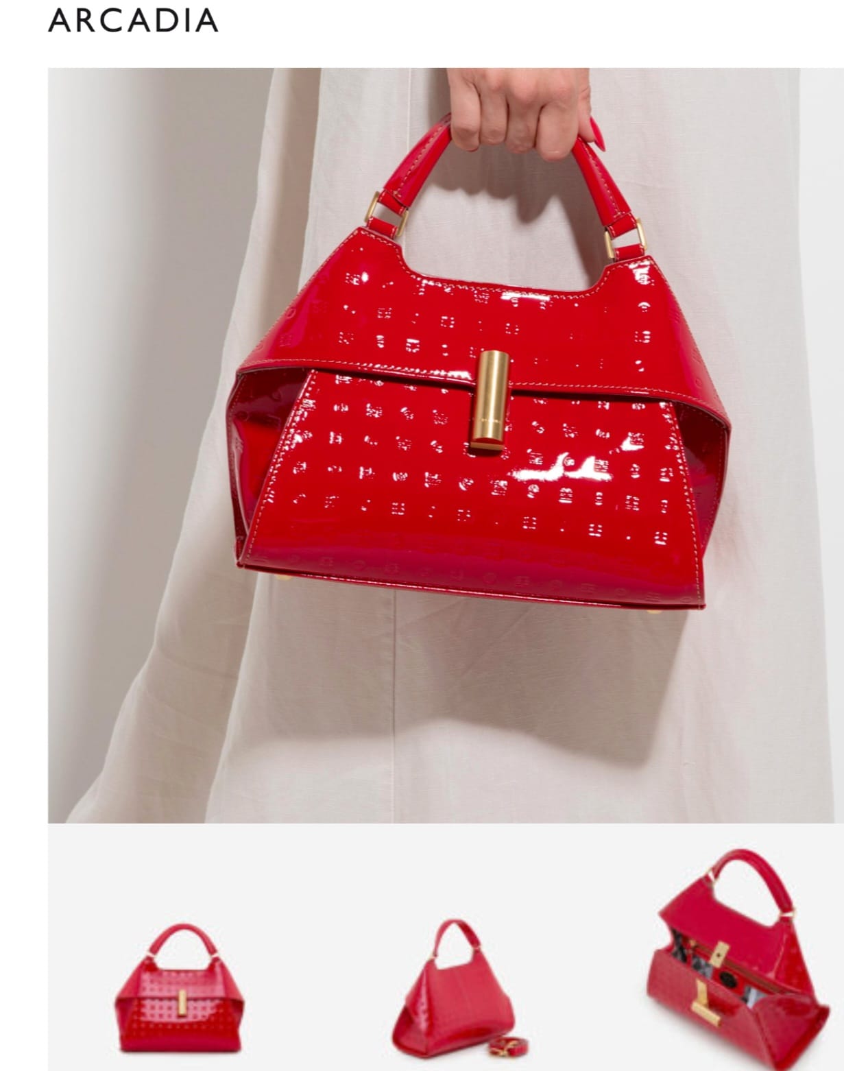 Arcadia Red Patent Leather Handbag