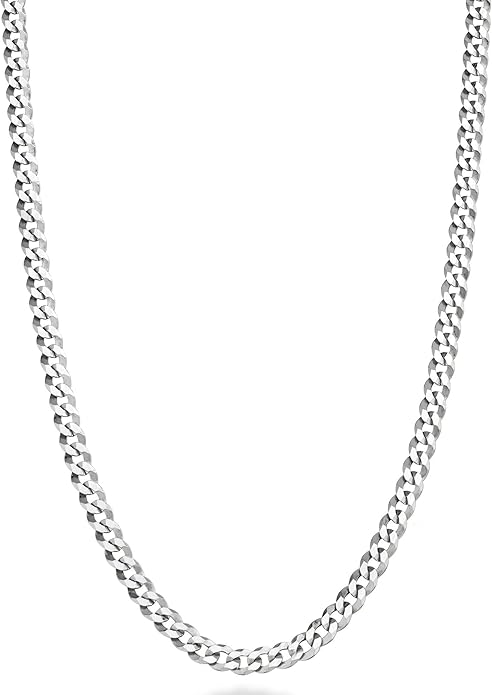 Silver Cuban Link Chain Necklace