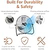 Amazon Basics 18" High Velocity Industrial Fan, Floor Fan, with 3 Speeds, Tilt Head, ETL-Listed Safety Compliance, Metal Housing/Blades, Ideal for Industrial/Commercial Space/Garage/Gym, 100W, Black