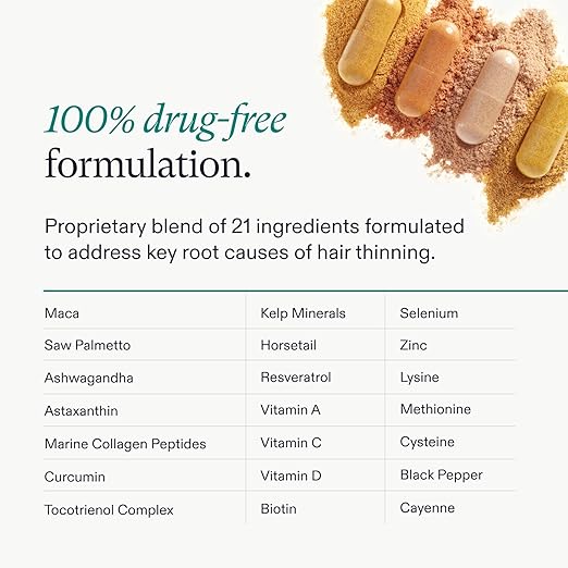 Nutrafol Women's Balance Hair Growth Supplements, Ages 45 and Up, Clinically Proven for Visibly Thicker Hair and Scalp Coverage, Dairy-Free, Soy-Free, Dermatologist Recommended - 1 Month Supply