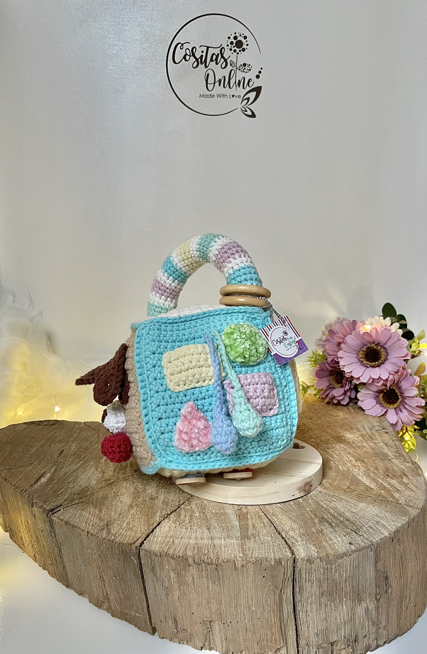 Cubo Didático Sensorial de Crochê 