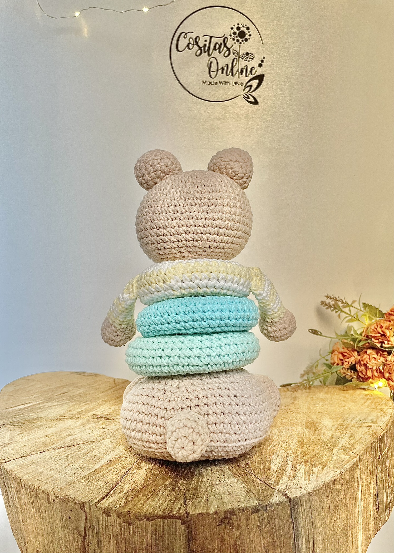 Monta E Desmonta Amigurumi Ursinho De Crochê Brinquedo Didático 