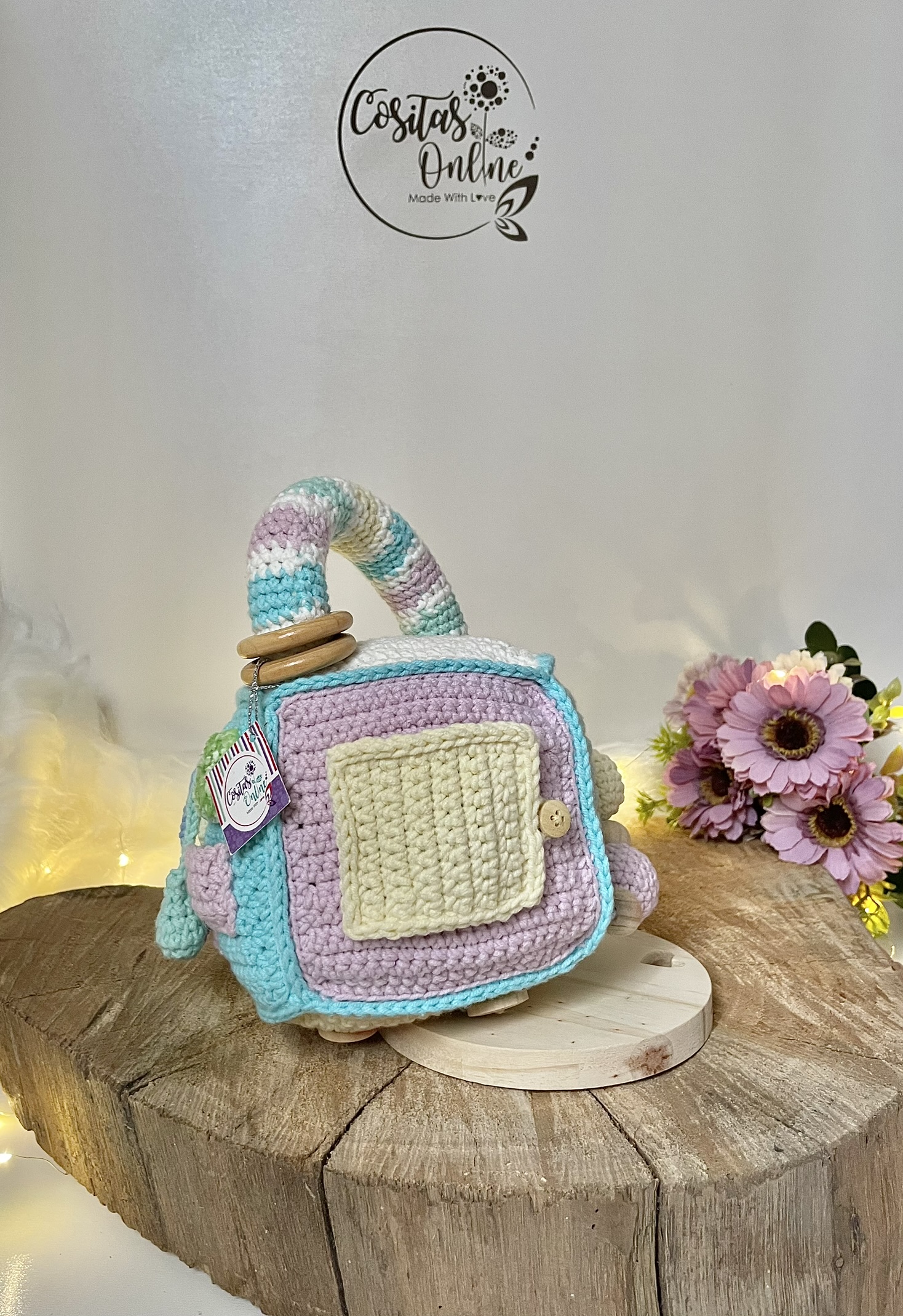 Cubo Didático Sensorial de Crochê 