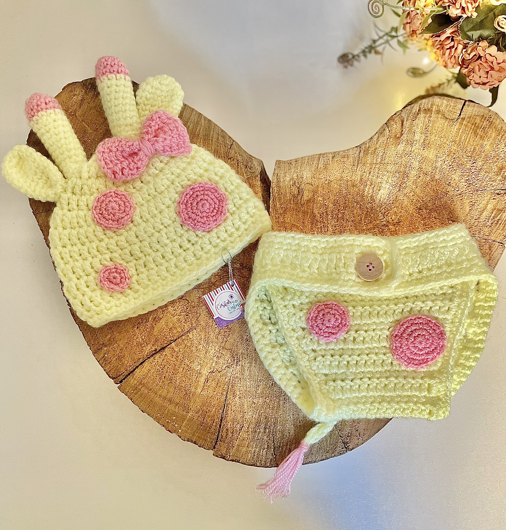 Conjunto Girafa em crochê