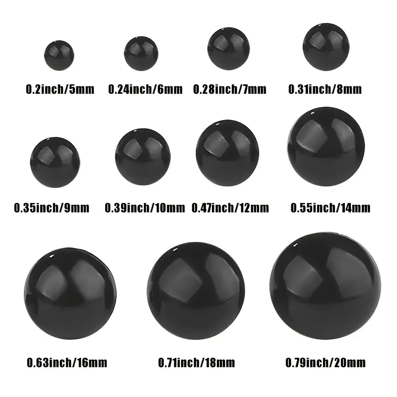 Olhos Para Amigurumi Círculo Nº 6, 8, 10, 12 e 14 (Pacote com 100 pares)