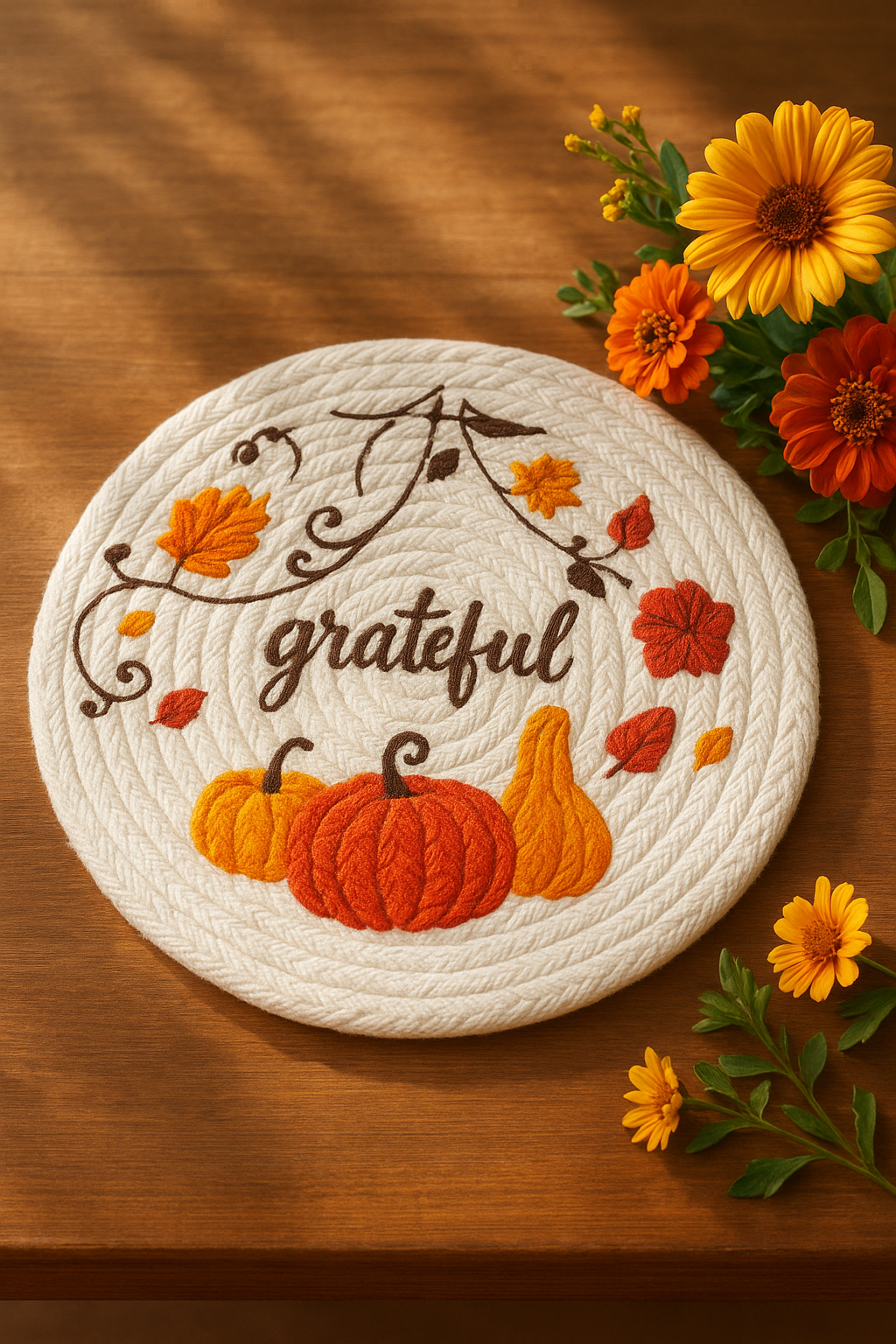 Handmade Grateful Printed Table Top