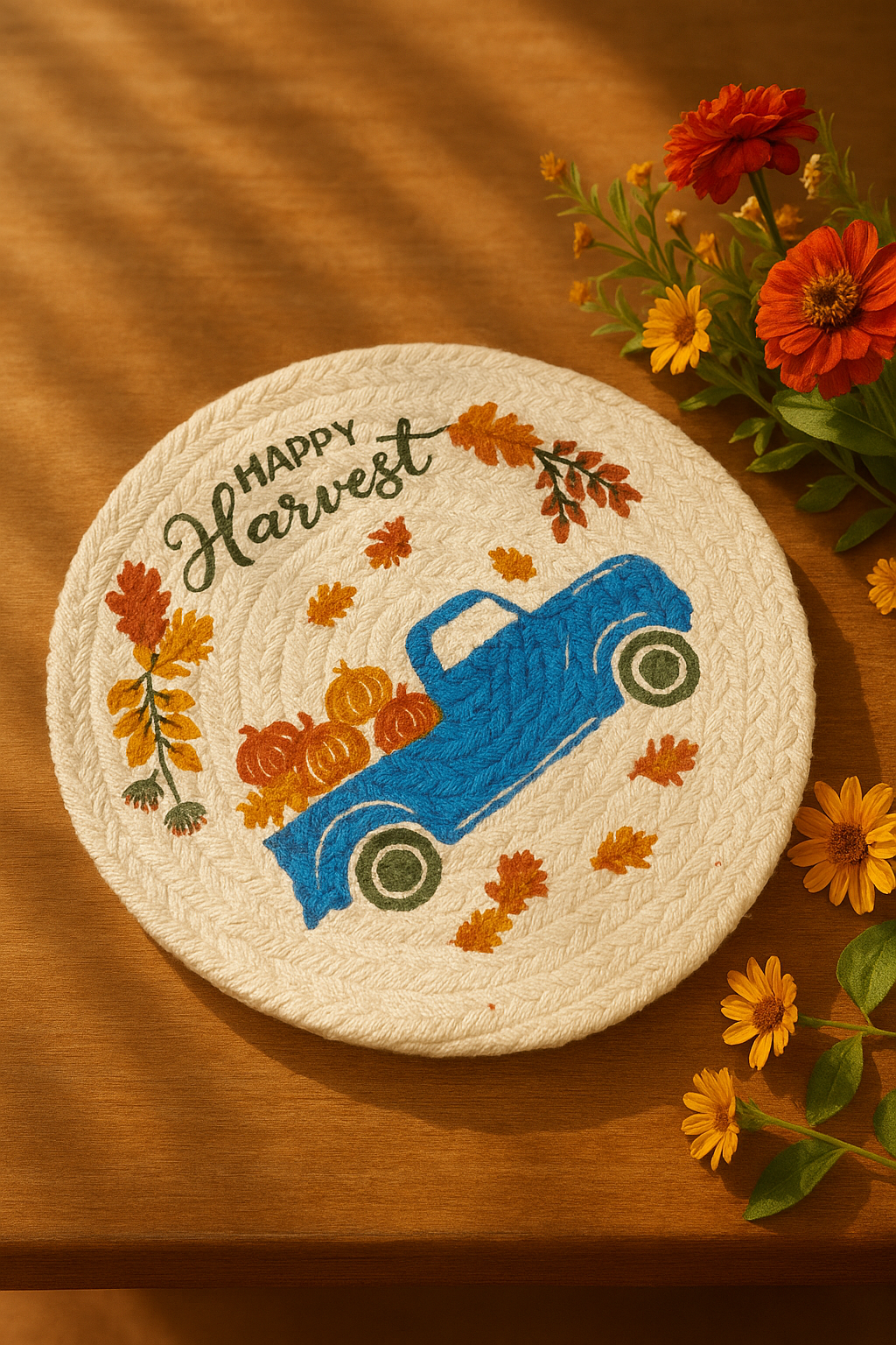 Handmade Harvest Printed Table Top