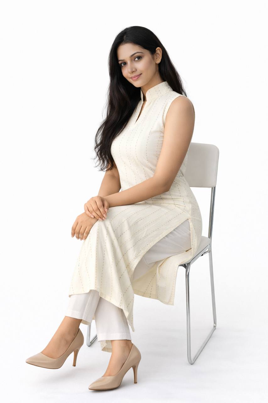 Elegant Off-White Kurti