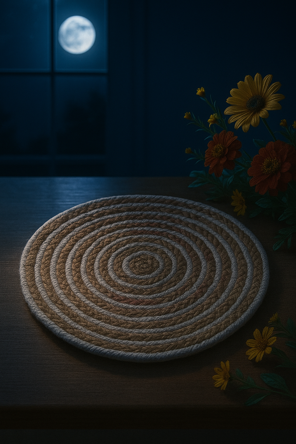 Handmade White Jute Table Top